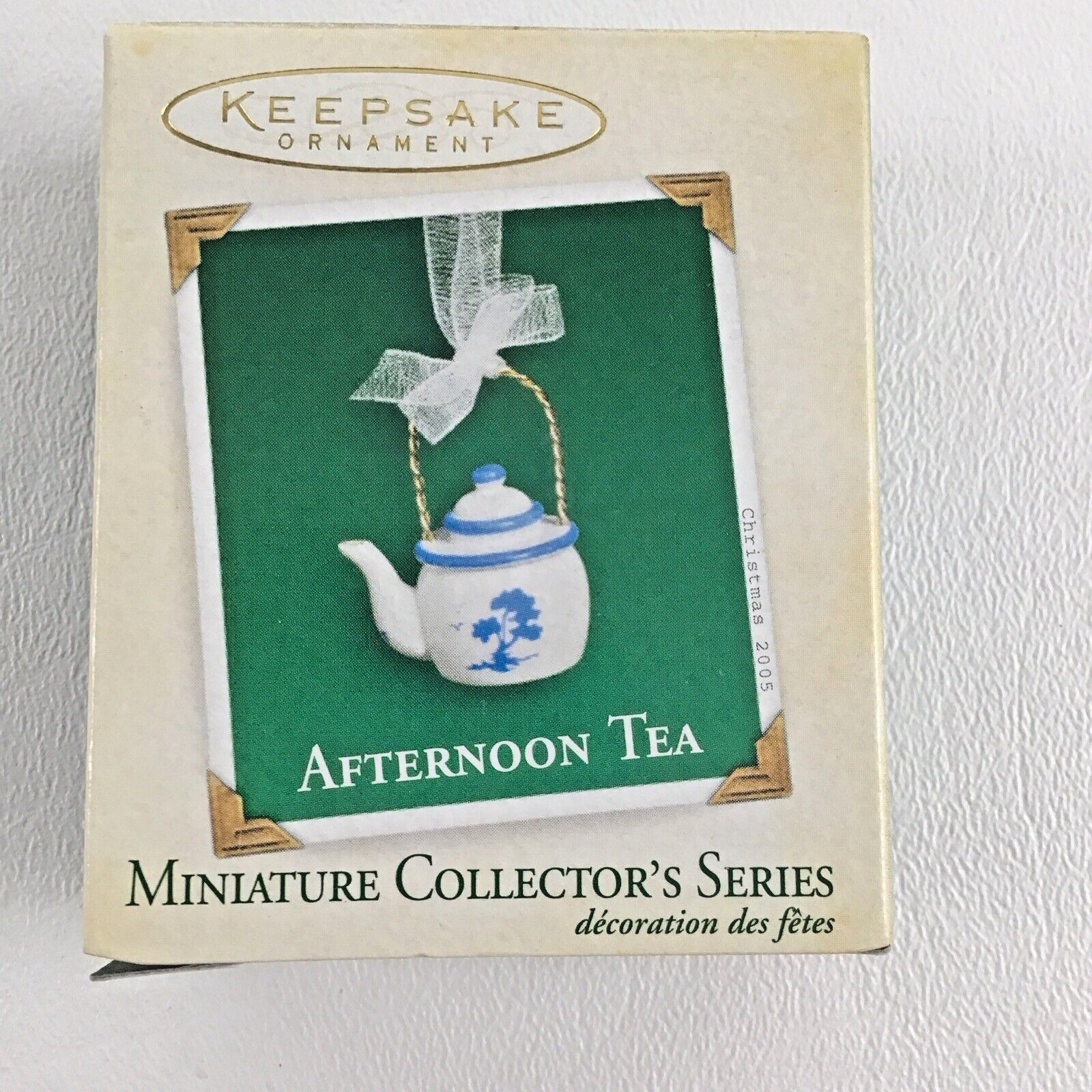 Hallmark Keepsake Christmas Tree Ornament Miniature Afternoon Tea #3 New 2005