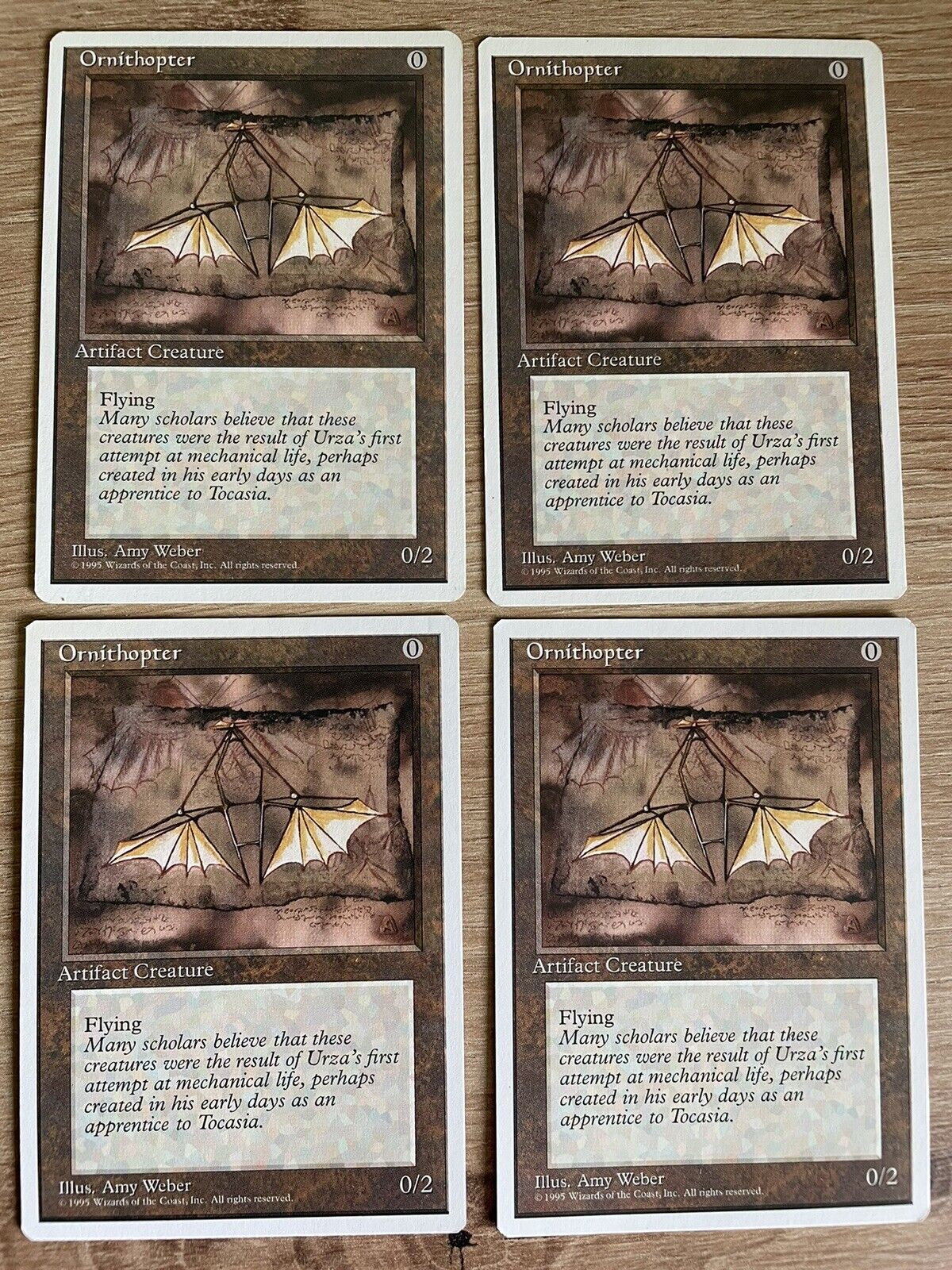 4 x Ornithopter (4th Edition), GD/EX German, Magic Card MtG 0 Mana Artifact