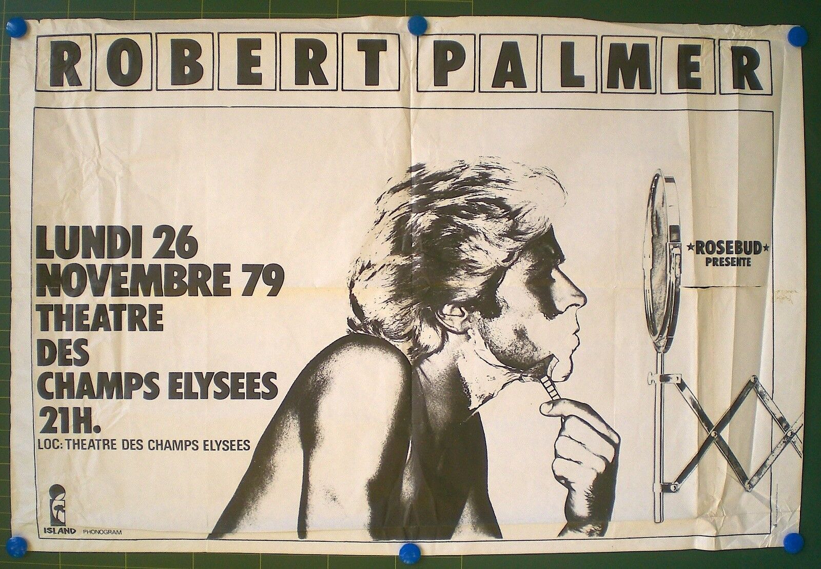 Robert Palmer - Original Concert Poster–Theatre Champs-Elysées–Poster -1979