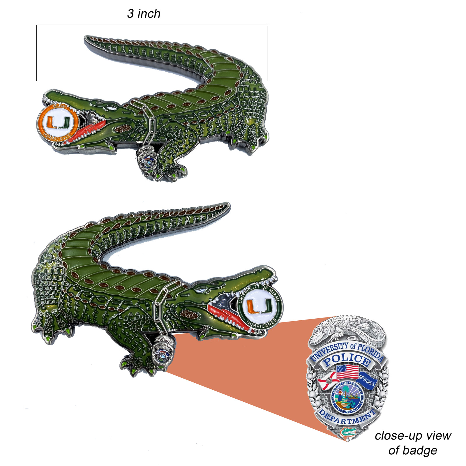 CL4-17 Florida Gators Challenge Coin Police K9 UM Hurricanes University of Miami