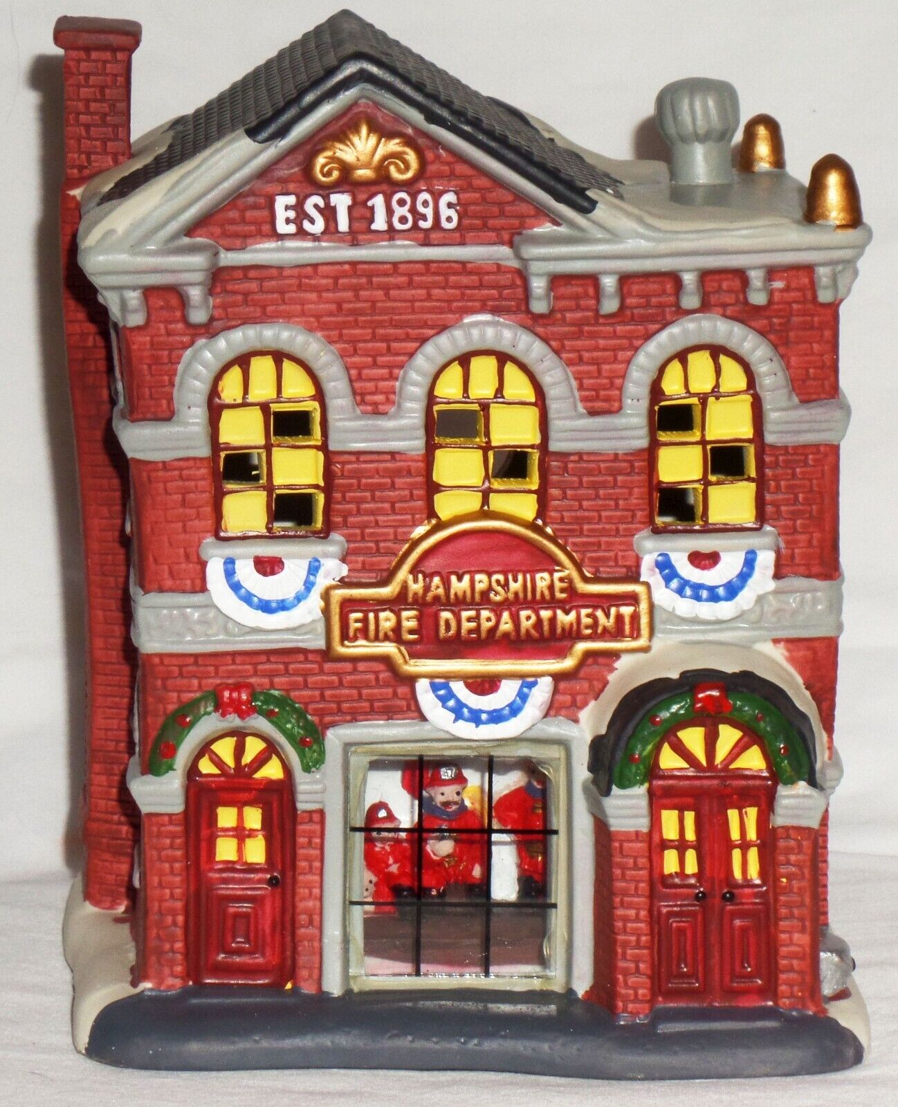 Holiday Time FIRE DEPARTMENT Vintage Victorian 2018 Light Up Christmas Village