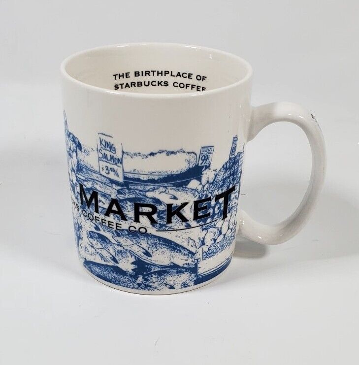 STARBUCKS Pike Place Market Seattle Coffee Mug Cup 18oz First Store 2002