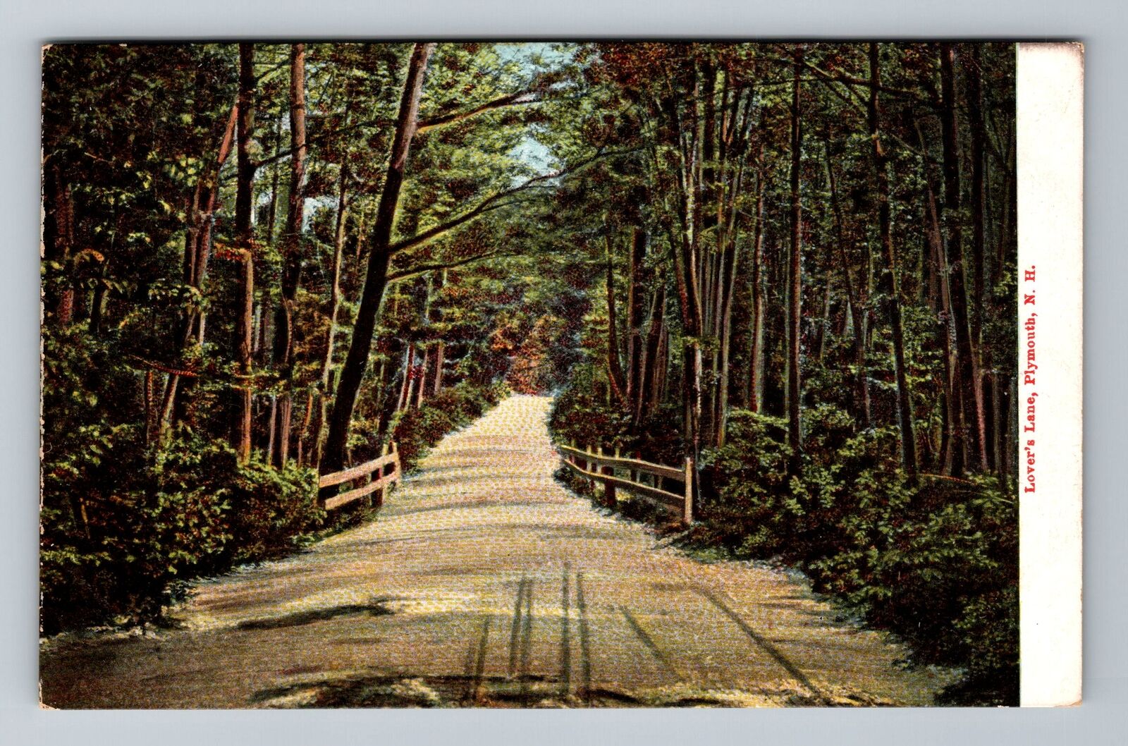 Plymouth NH-New Hampshire, Lover's Lane, Scenic View, Vintage Postcard