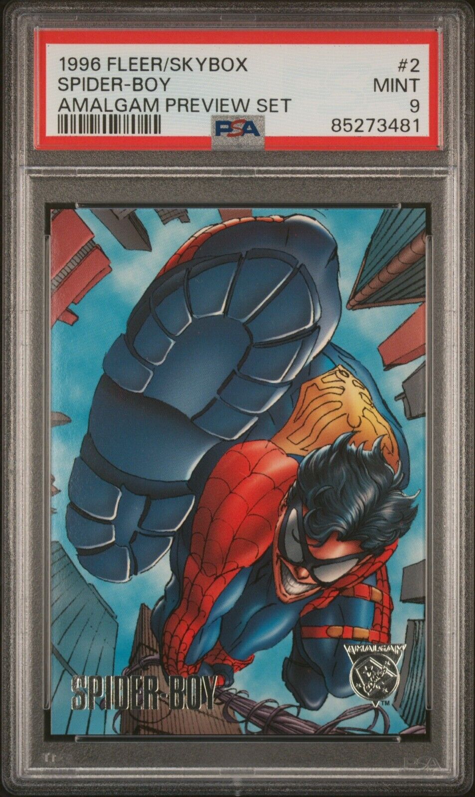 1996 DC Versus Marvel Amalgam Preview #4 Spider-Boy PSA 8 NM-MT Graded Pop 1