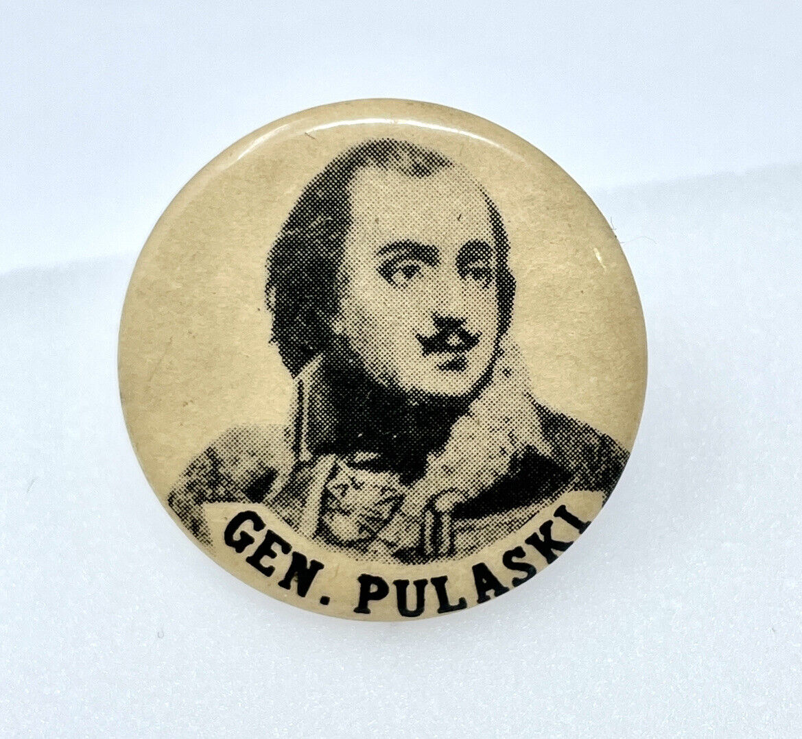 Rare Antique Pinback Button - General Pulaski Poland - Cavalry Legion