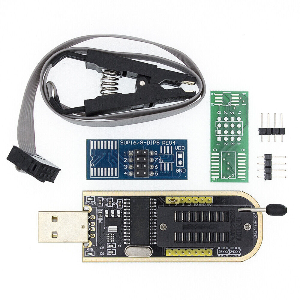CH341A 24 25 Series EEPROM Flash BIOS USB Programmer Module + SOIC8 Test Clip