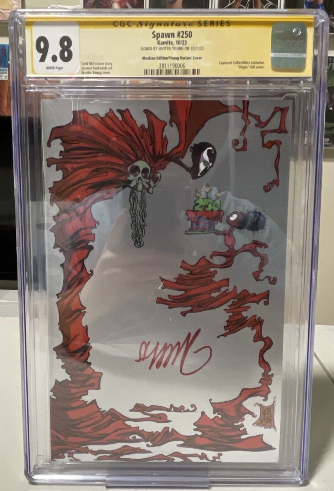 Spawn #250 CGC SS 9.8 Signed by Skottie Young Virgin Mexican Foil Edition