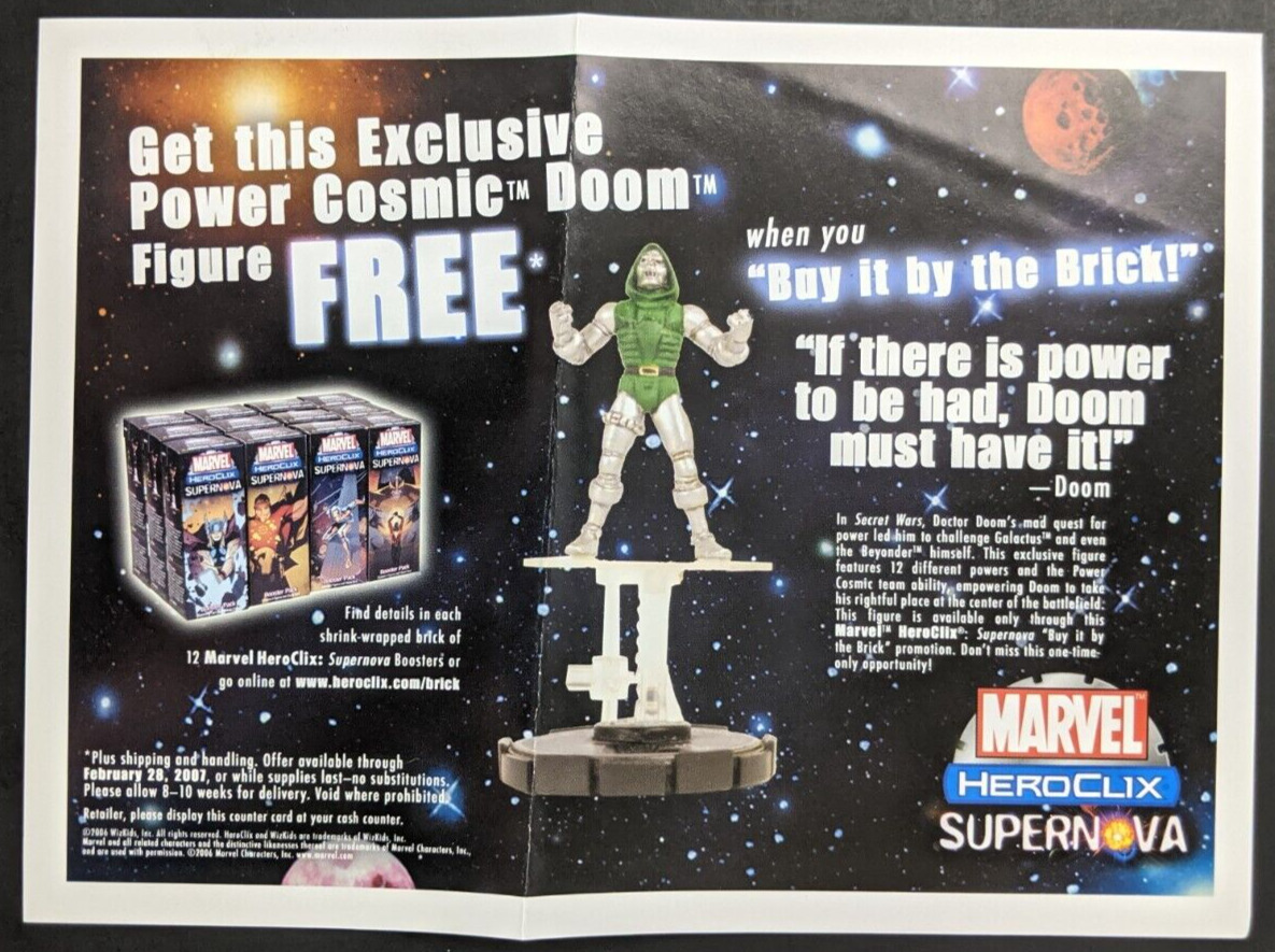 DAMAGED Power Cosmic Doom Heroclix Print Ad Poster Art PROMO Original BIBTB Case