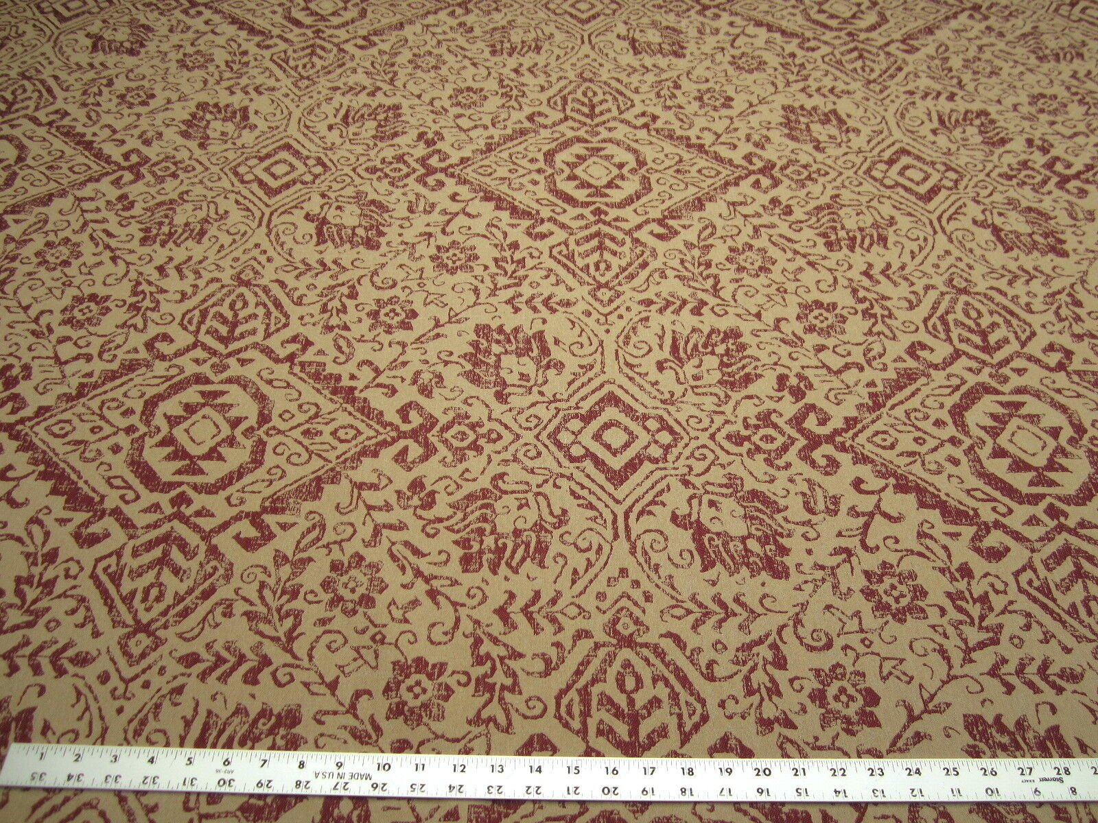 6 1/4 yards of Carole Fabrics Howling-Henna Red upholstery fabric r2924