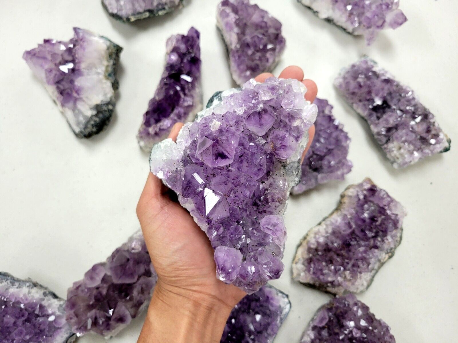 Large Amethyst Druzy Clusters Natural Purple Druze Geodes Stones Reiki Crystal