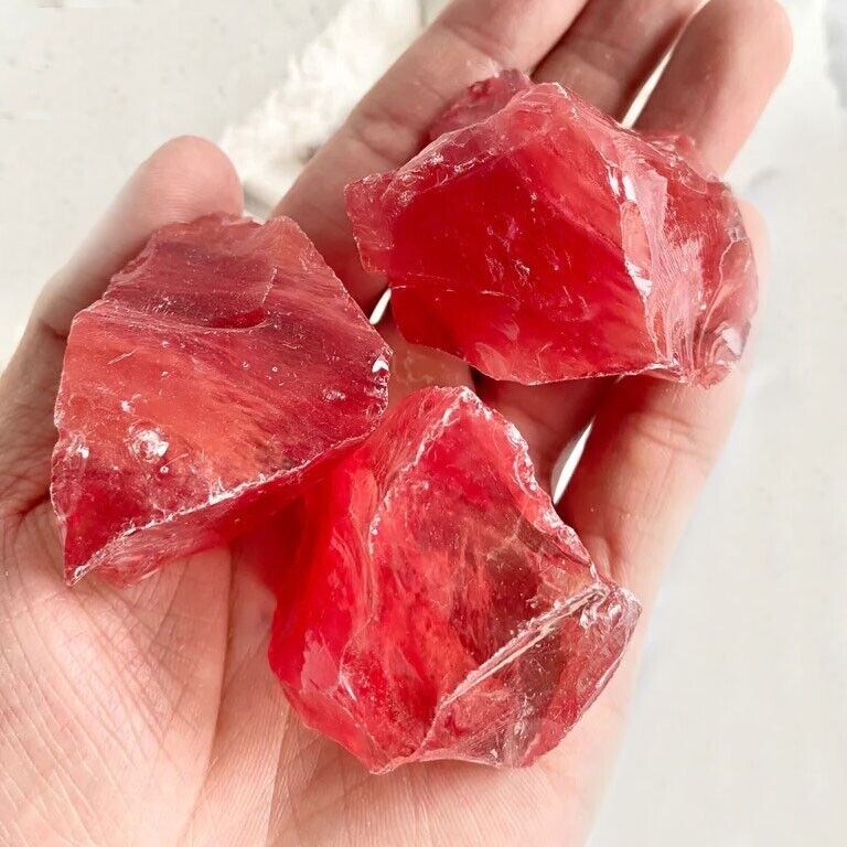 Raw Rough Cherry Quartz Crystal Stone Large Chunks Healing Mineral Rocks Gifts