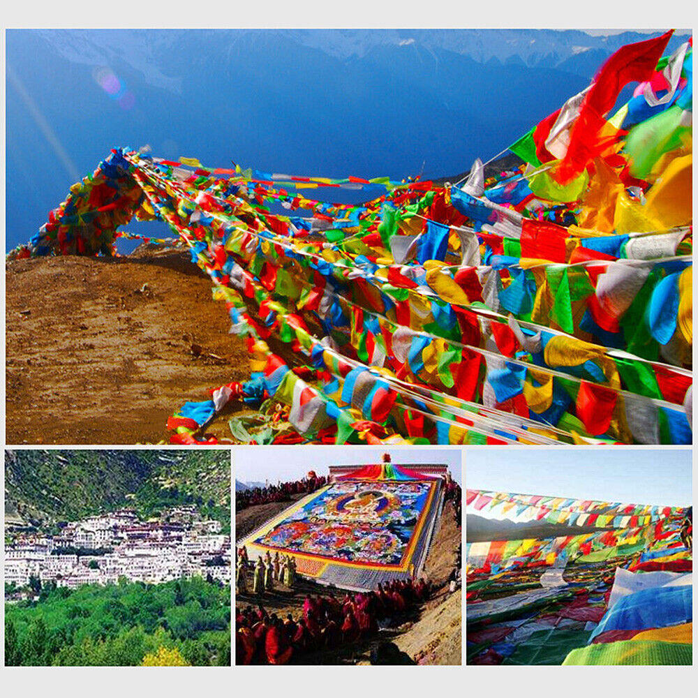 20PCS Longevity Mantra Buddha Banner Prayer Flag Tibetan Buddhist Religion Craft