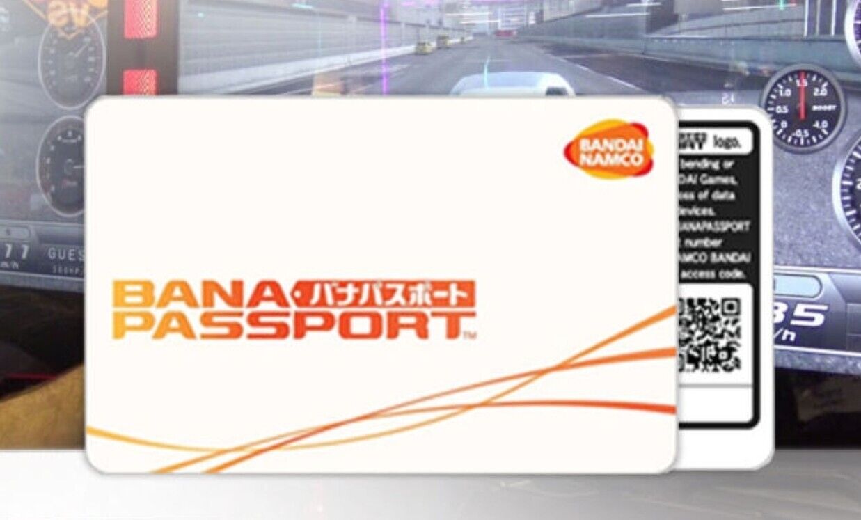 Bandai Namco BANAPASSPORT card. Wangan Midnight Maximum Tune 5 & Initial D Zero.