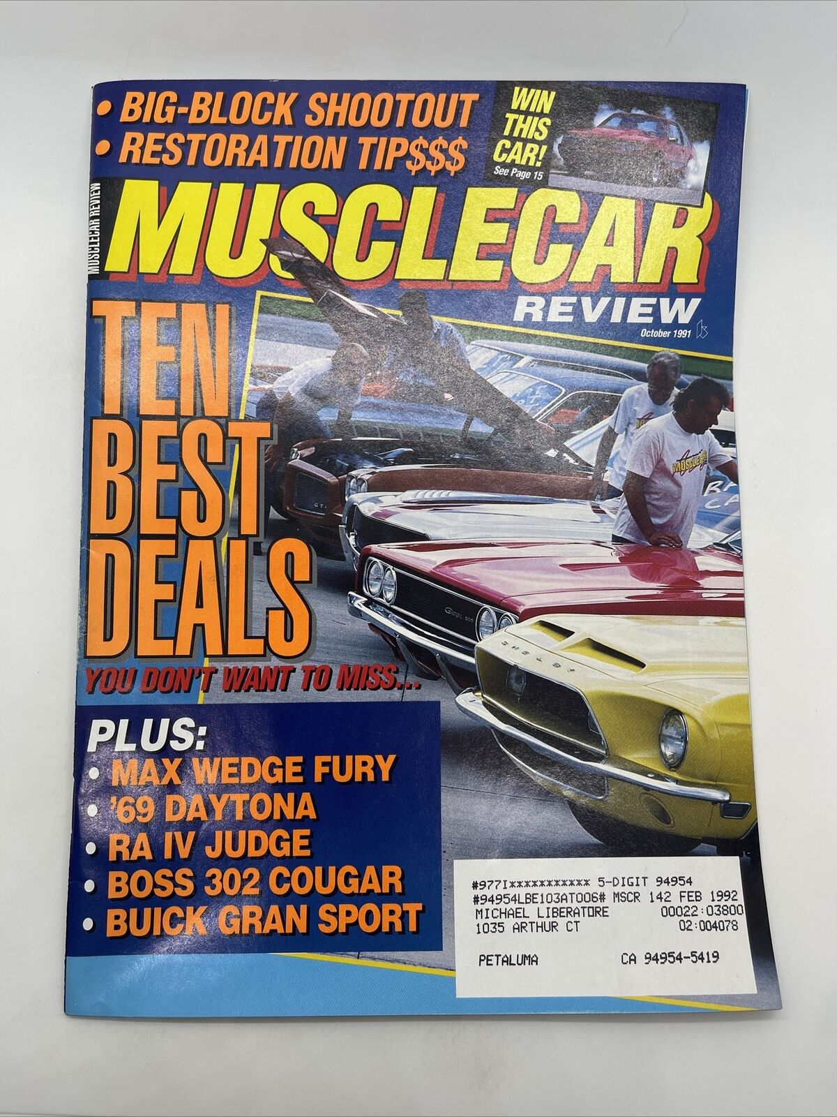MUSCLE CAR REVIEW 1991 OCT - AMX, CROSS-BOSS, SS426