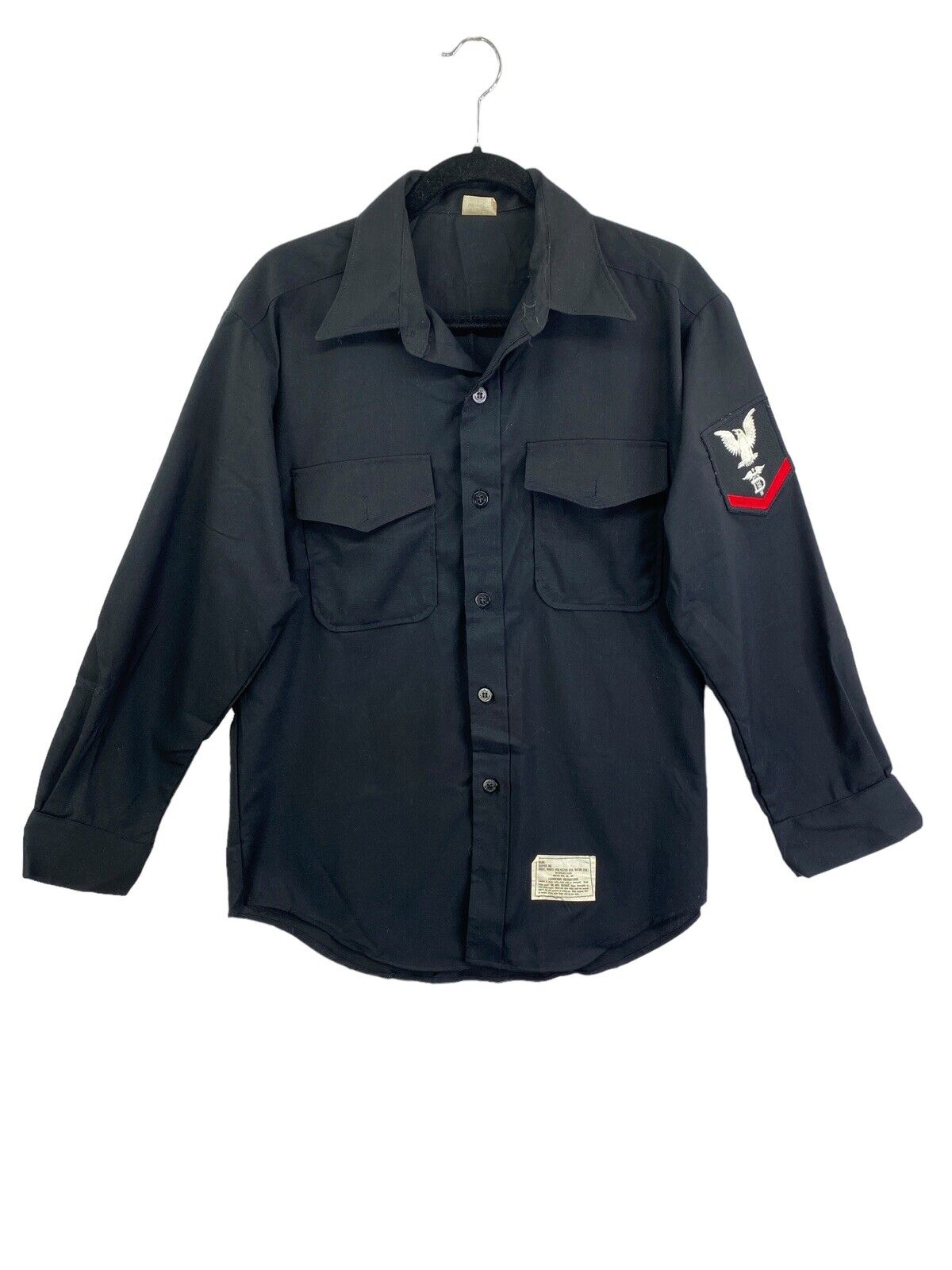 Navy Service Uniform Shirt, Wave Dental Tech Rate Size 161/2 x 33 Black