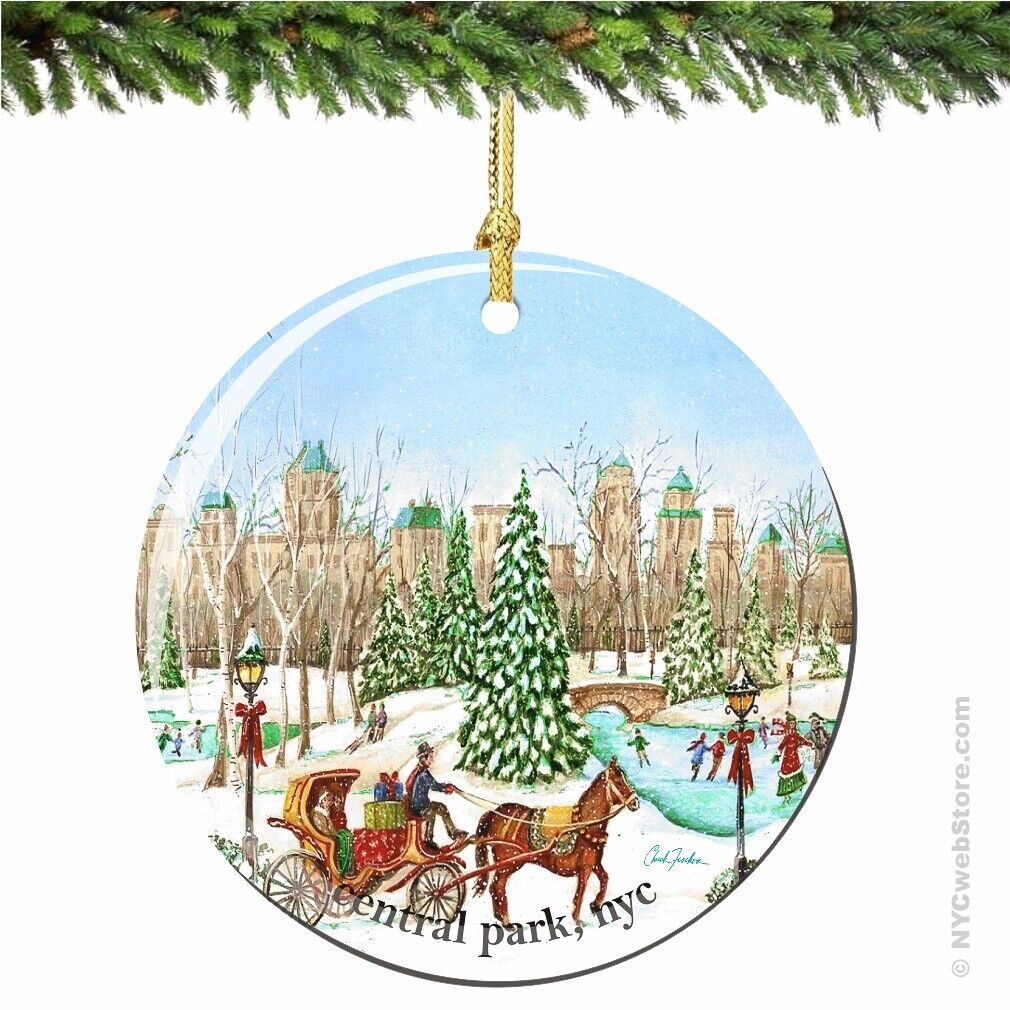 Central Park NYC Porcelain Ornament - New York City Christmas Souvenir Gift