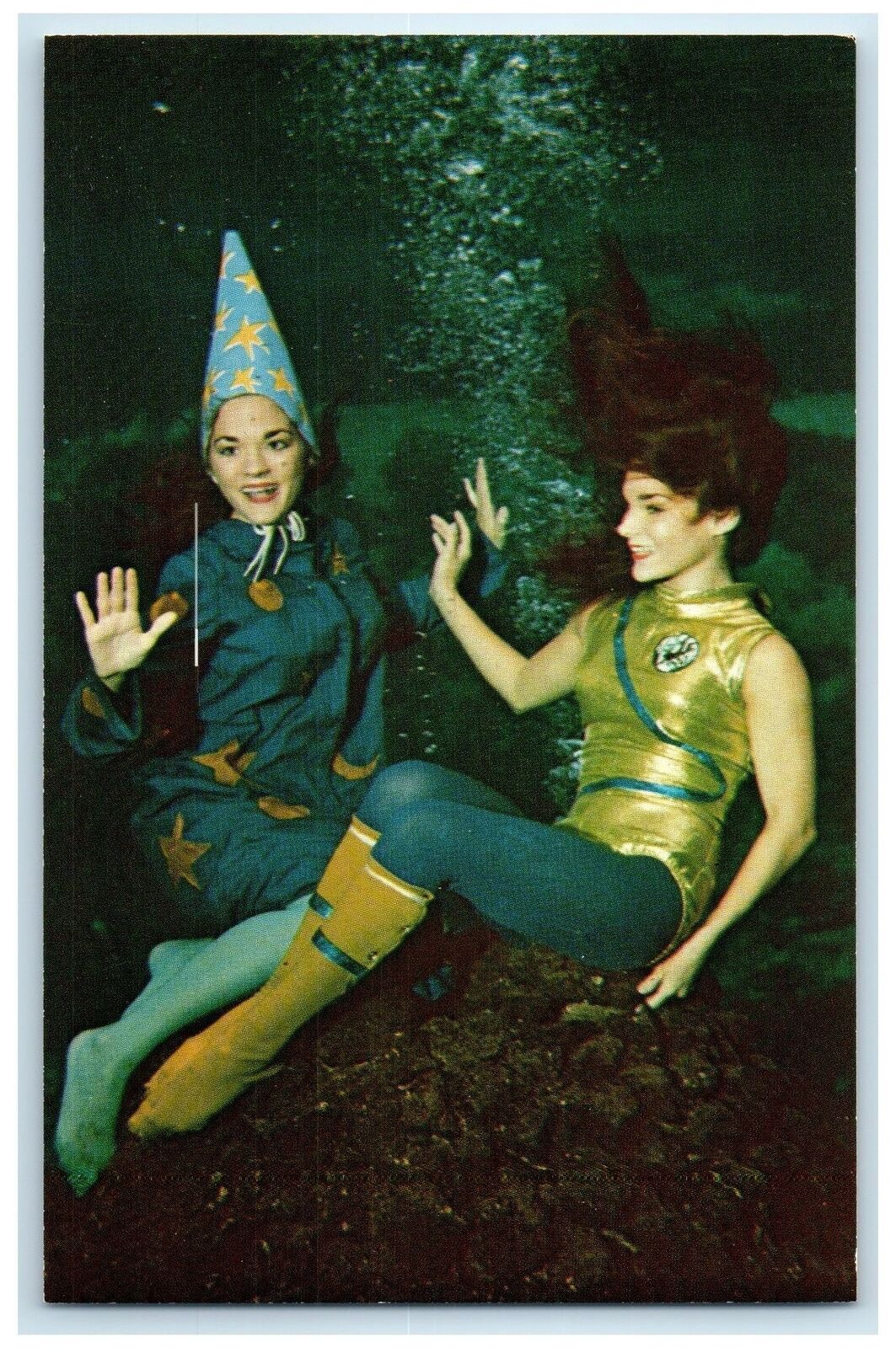 c1960's Weeki Wachee Two Moonmaids Scene Clearwater Florida FL Unposted Postcard