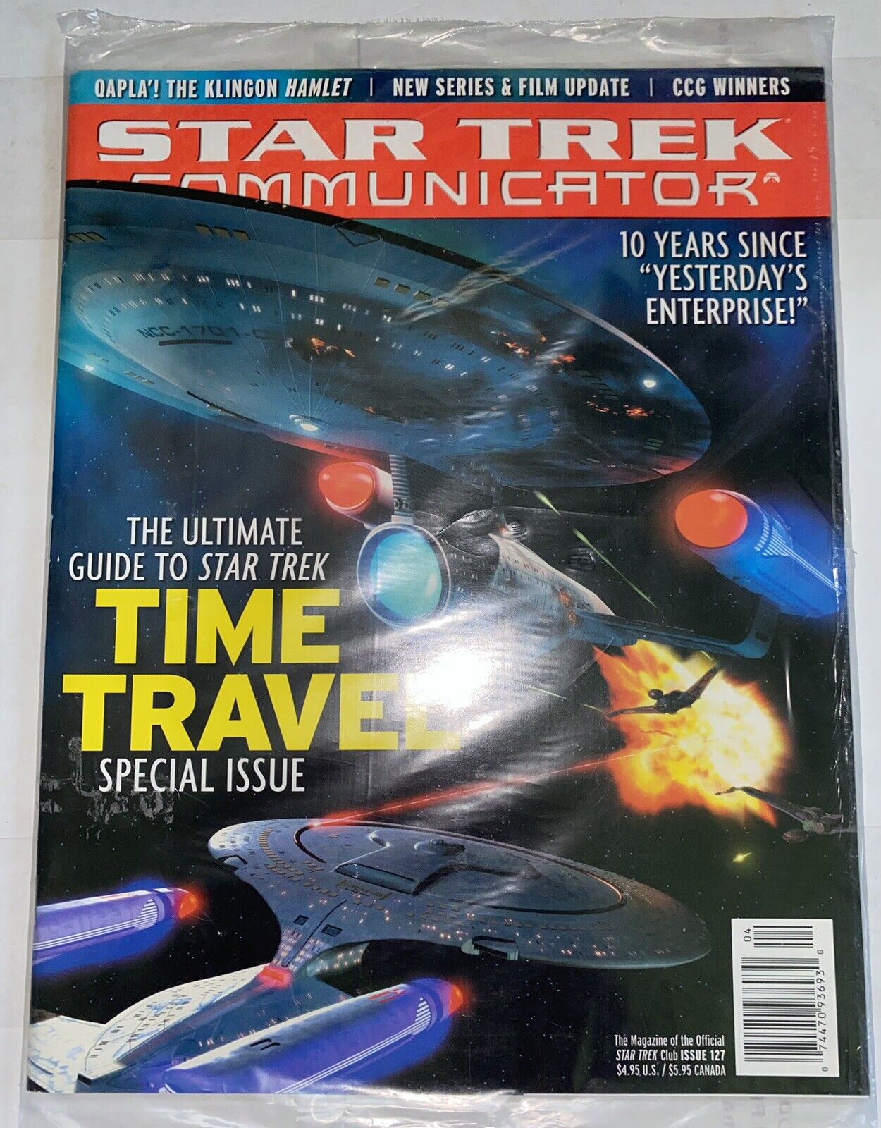 VTG 1999 Star Trek Communicator Fan Club Magazine #127 Time Travel Issue Sealed