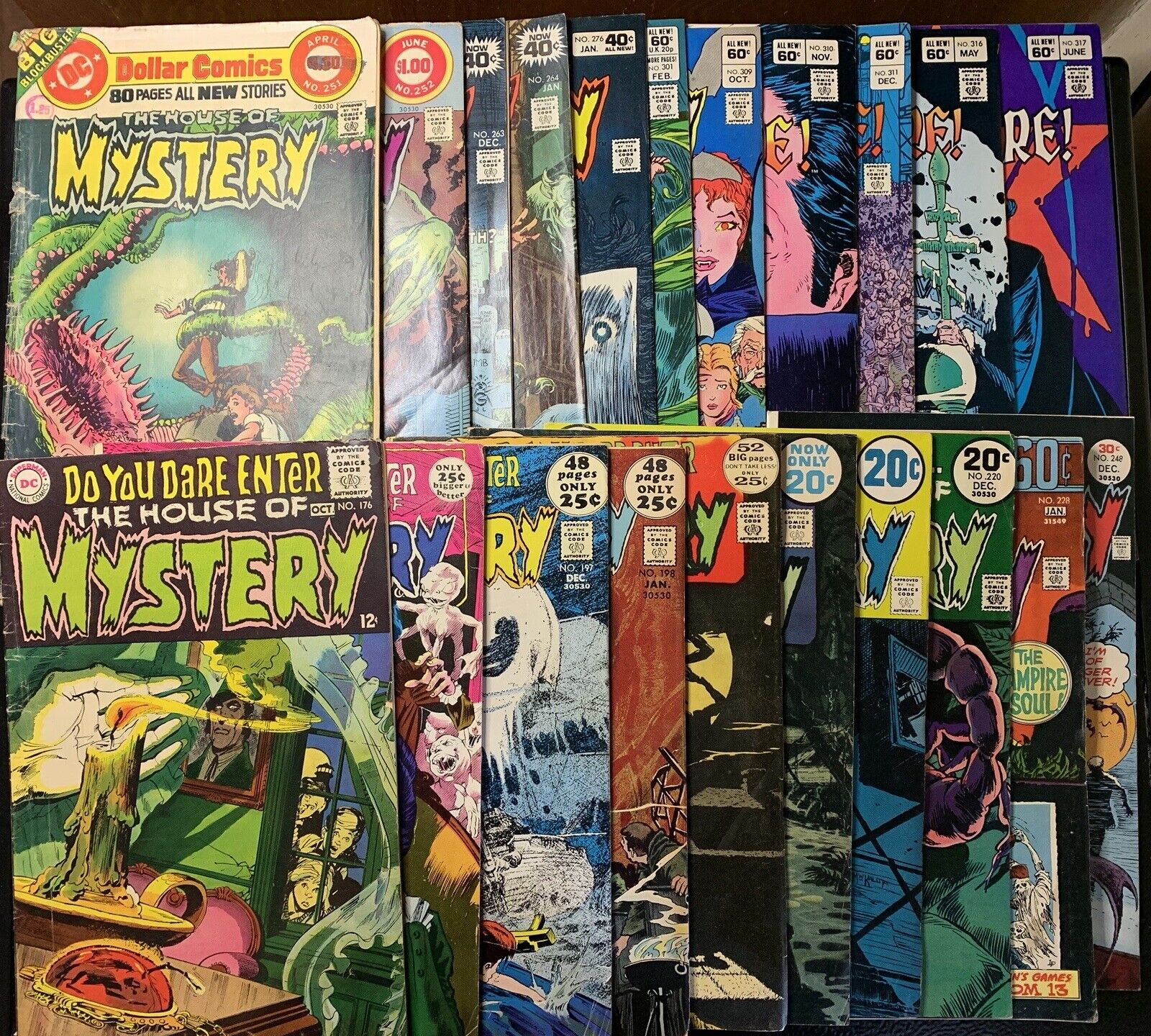 The House Of Mystery Comic Lot 176-317 (21 Books) DC Horror 1968