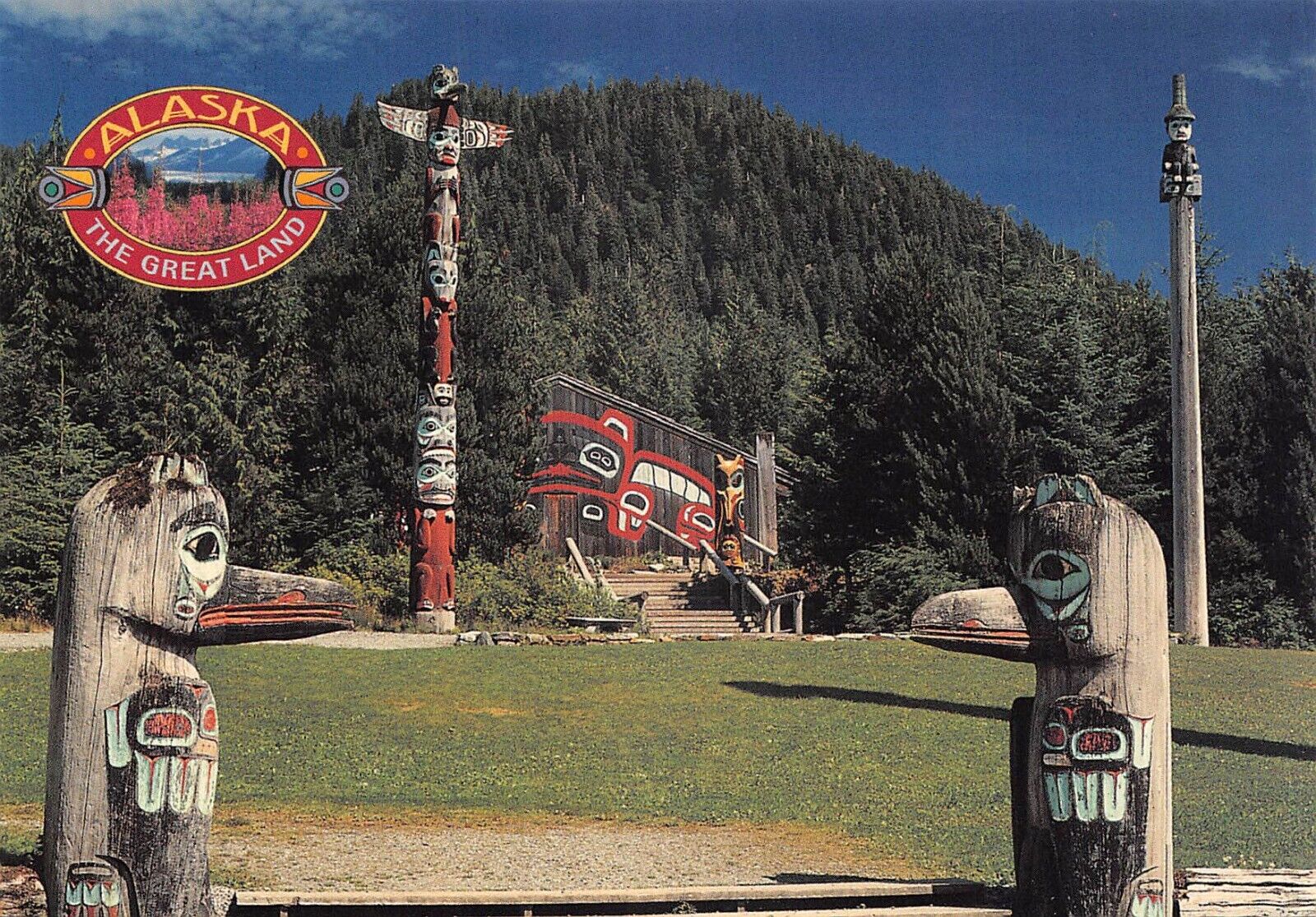 Inside Passage Alaska Totem Poles 4x6 Postcard 6724c