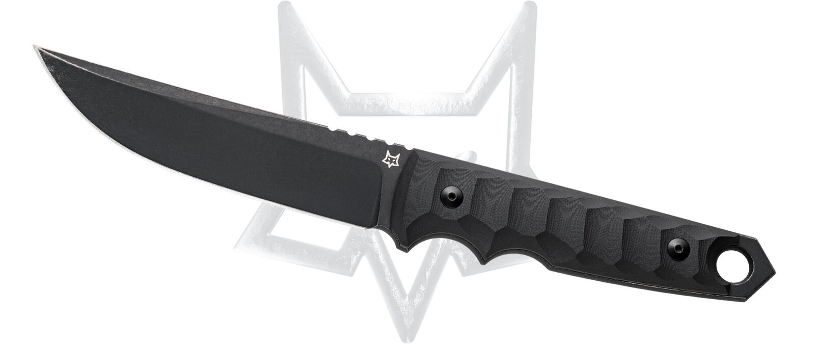Fox Knives Ryu Fixed Blade Knife FX-634 Black Niolox Stainless Steel Black G10
