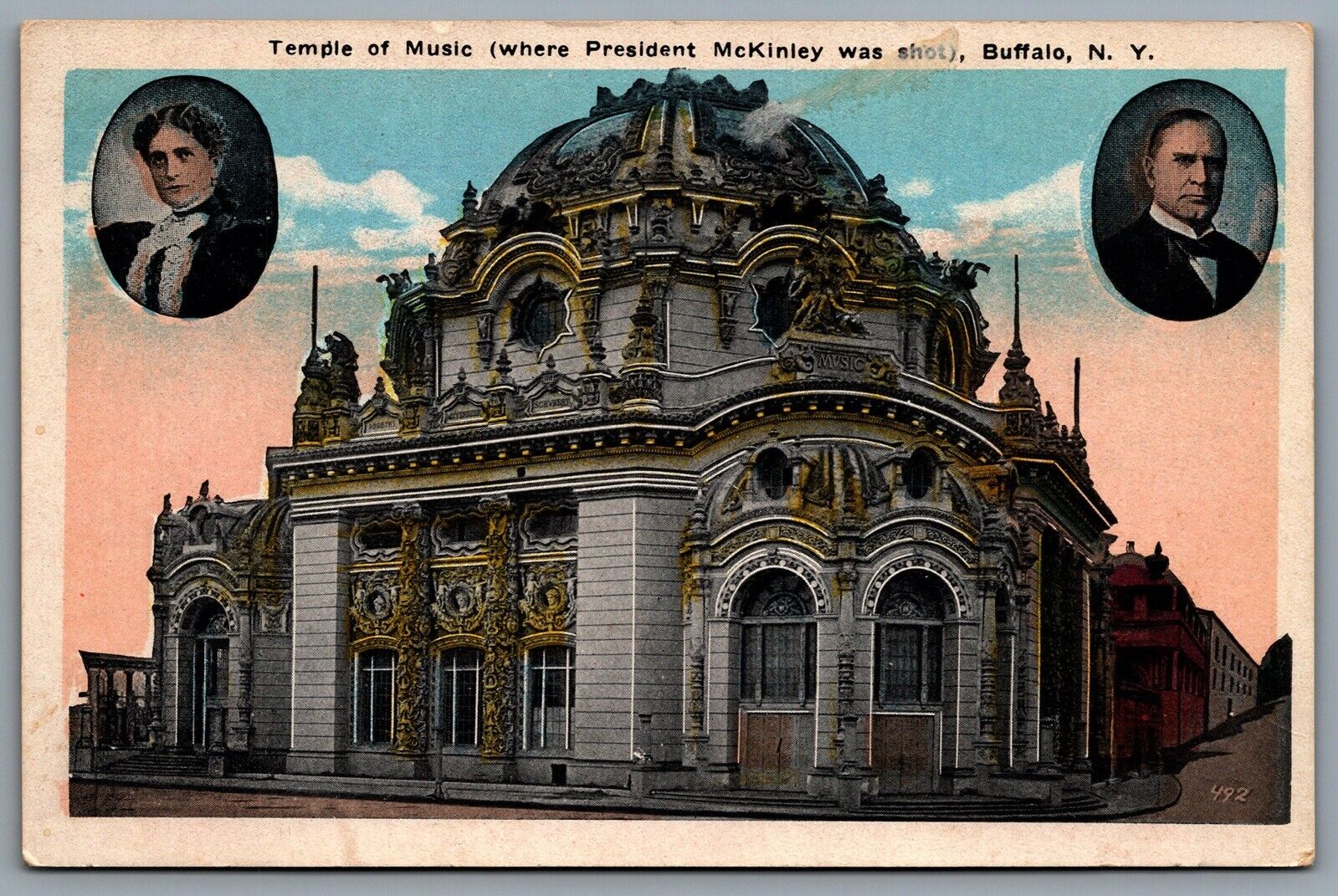 Postcard Buffalo NY c1910s Temple of Music Where President McKinley Was Shot 