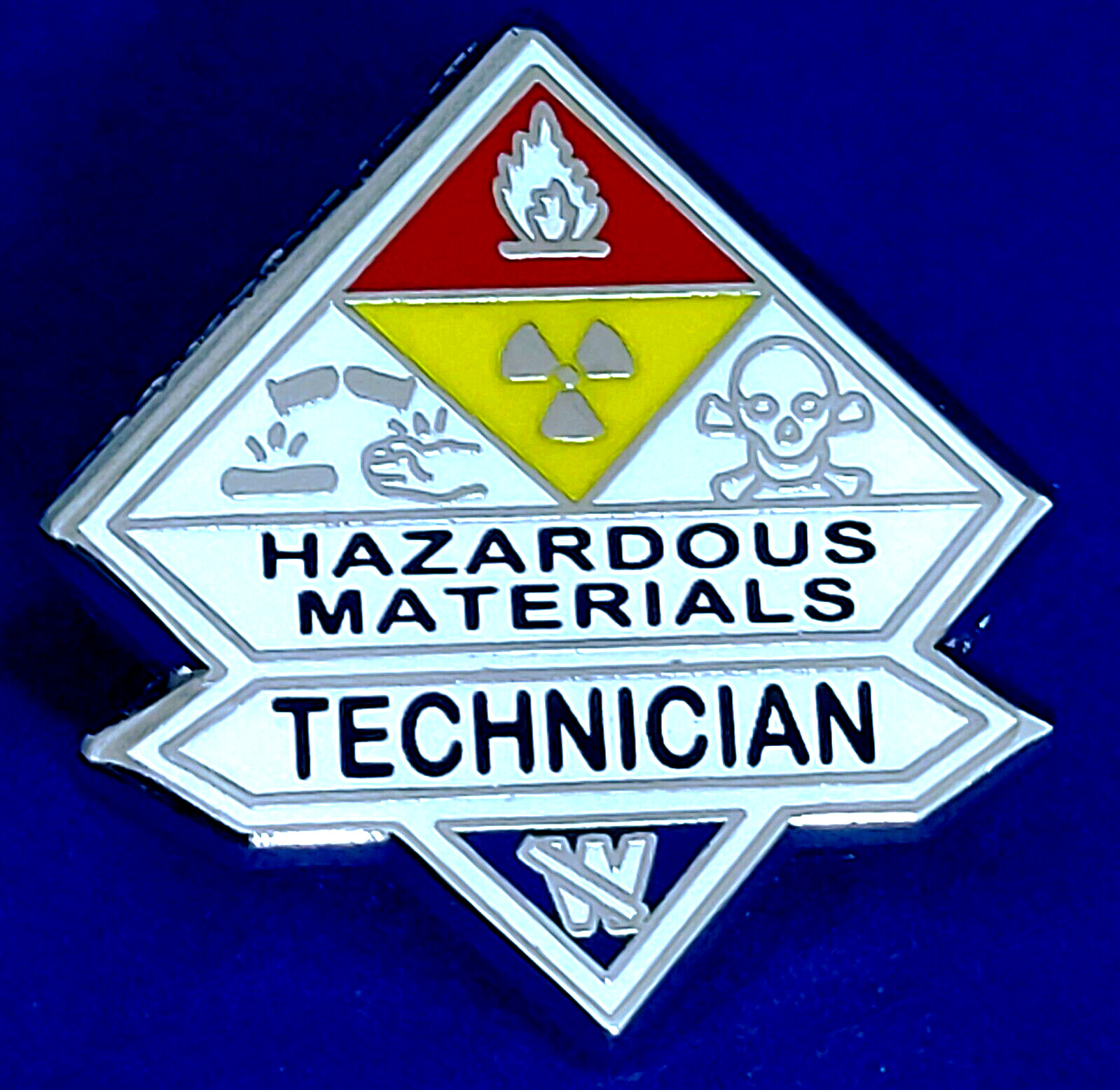 HAZARDOUS MATERIALS TECH. PIN, Item #99: Silver color plated finish