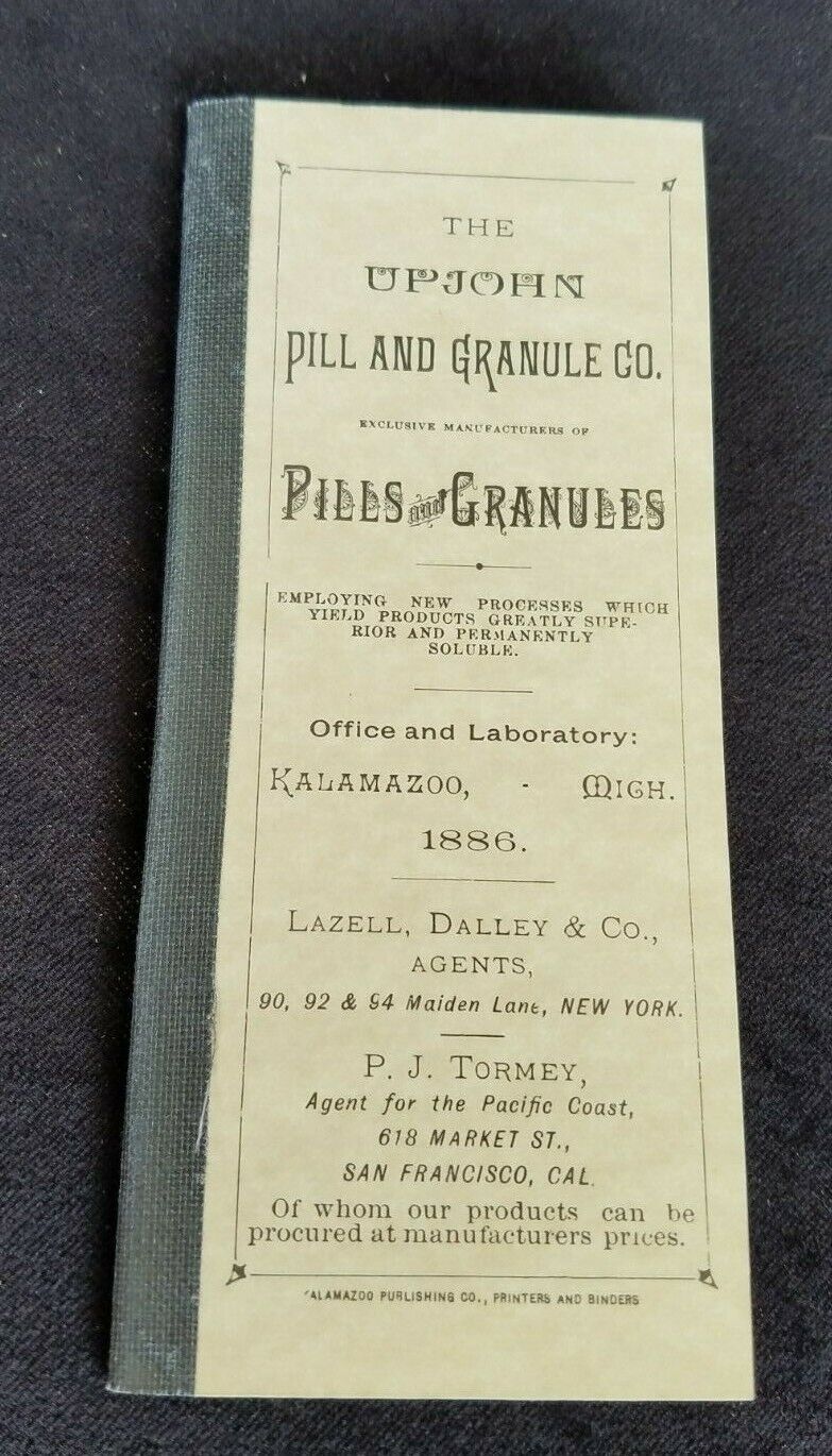 1986 Upjohn 100th Anniversary Reprint 1886 Pill & Granule Co Catalog Kalamazoo 