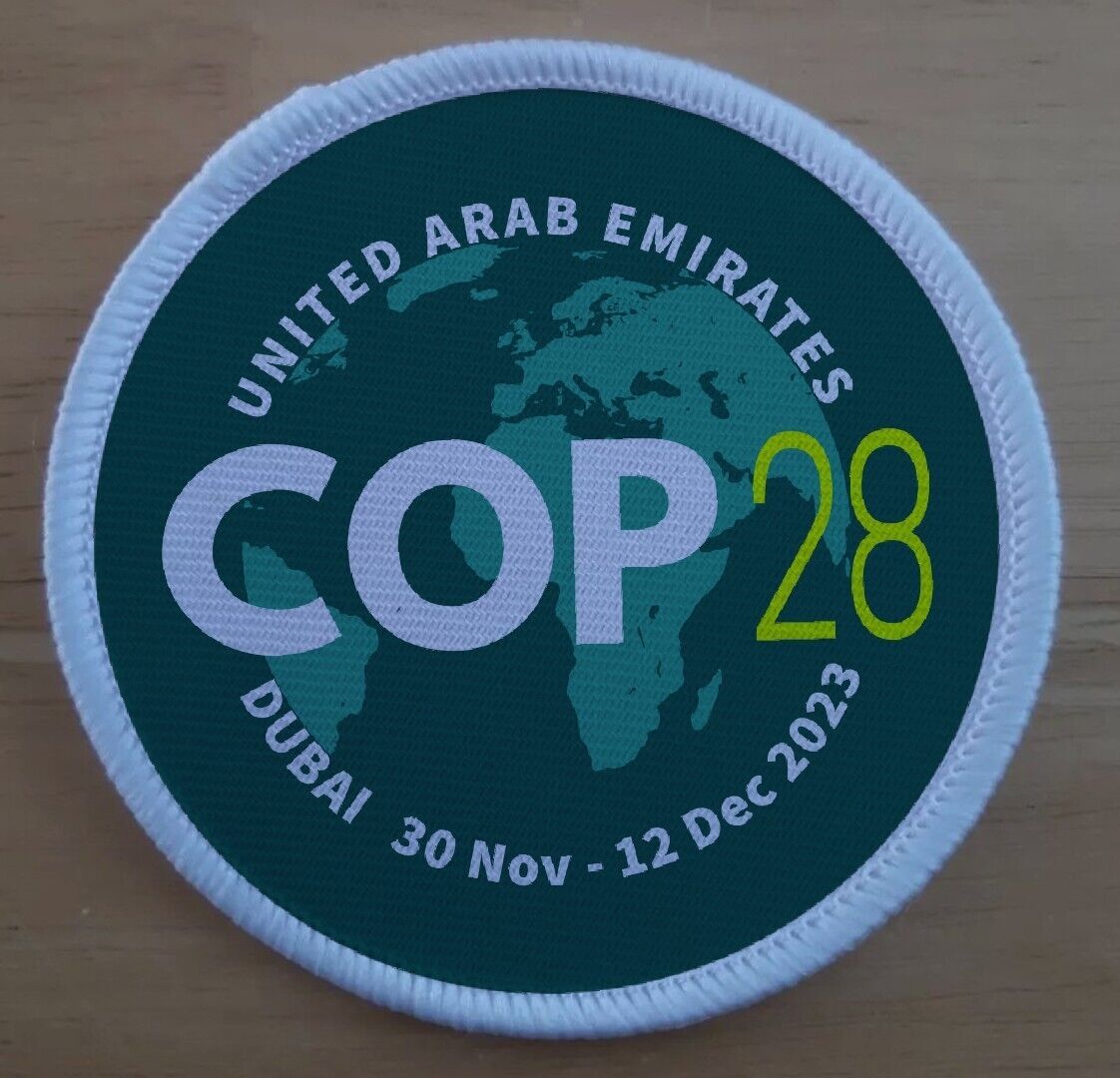 3 Inch COP 28 Climate Change DUBAI UAE   Iron Or Sew On Patch Badge