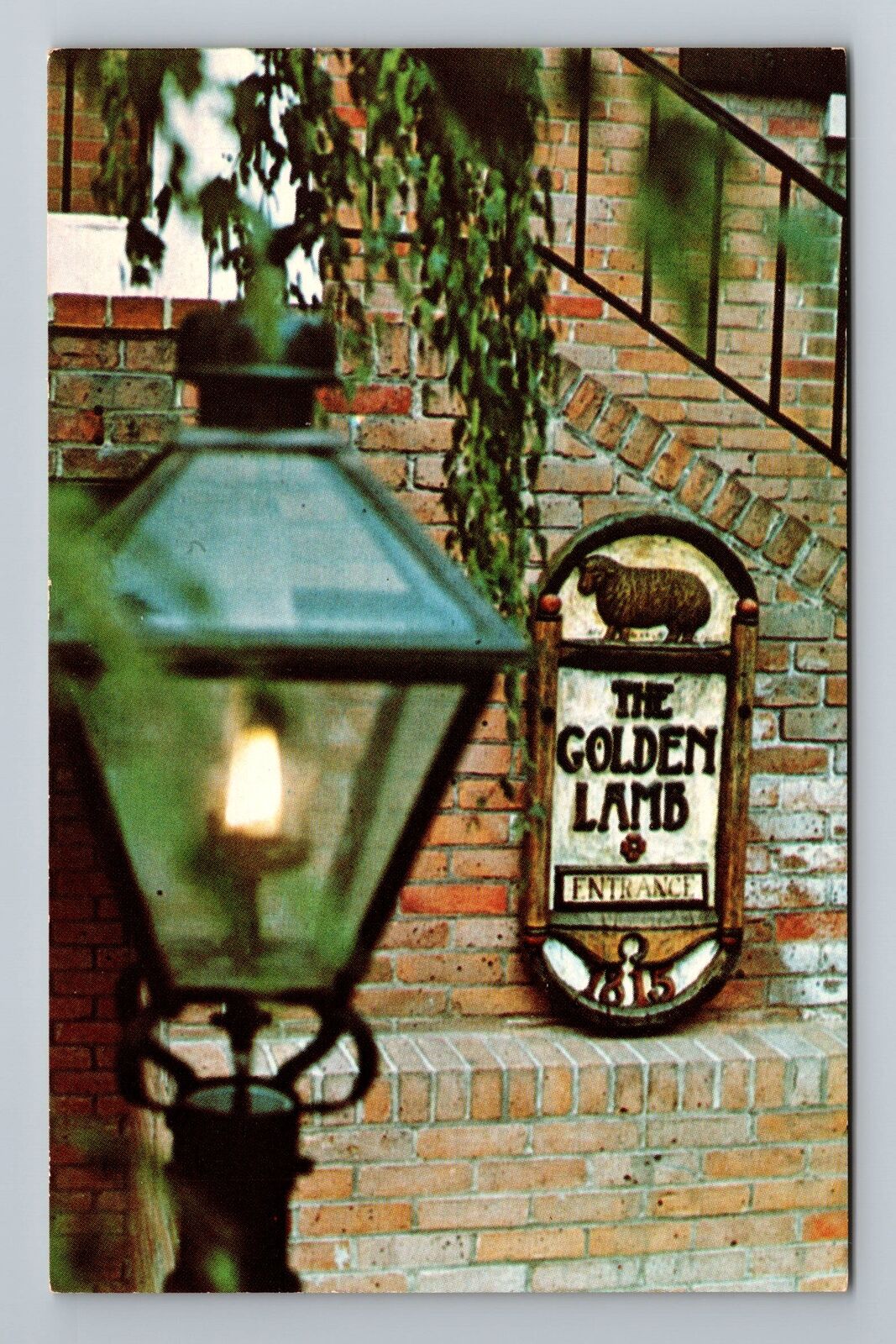 Lebanon OH-Ohio, The Golden Inn, Oldest Inn, Advertisment, Vintage Postcard