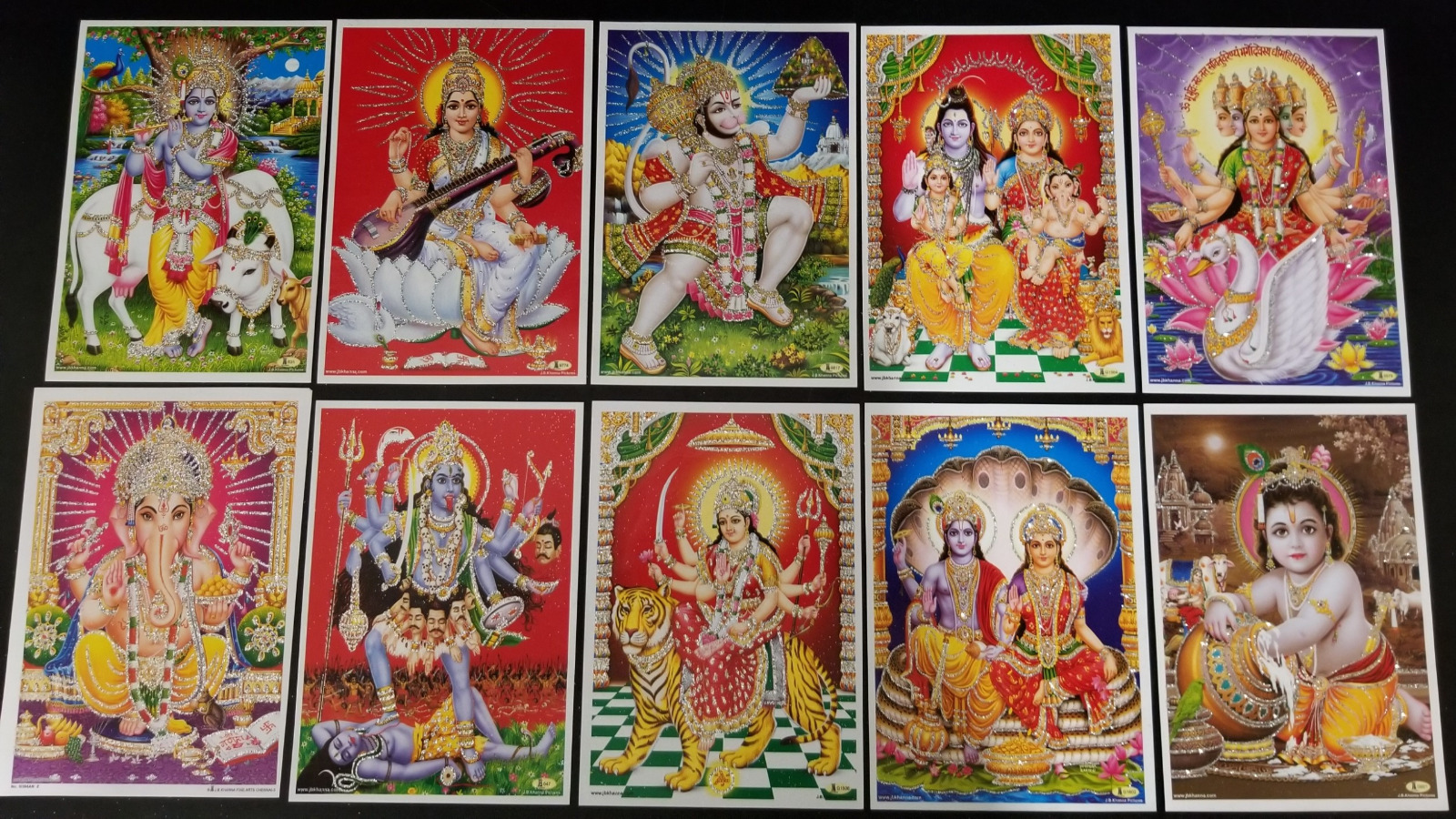 10 Hindu Gods & Goddess Glitter Posters 5\