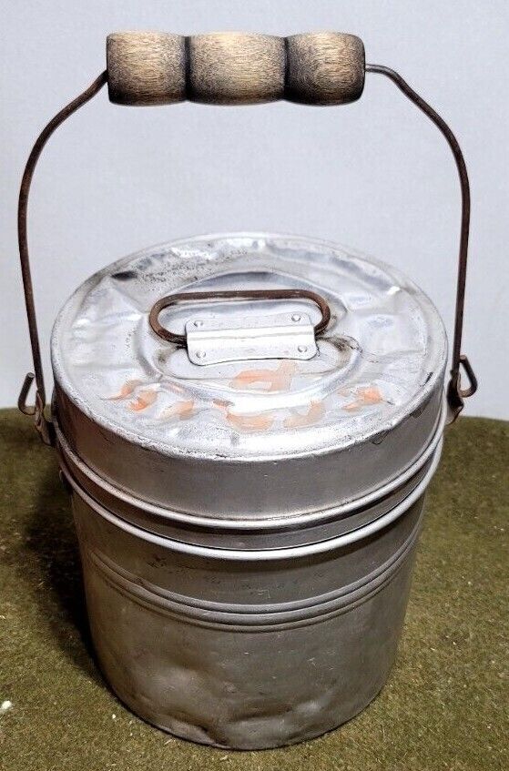  Coal Miners Vintage Comet Aluminum Lunch Bucket Pail Authentic Used USA+REPORT