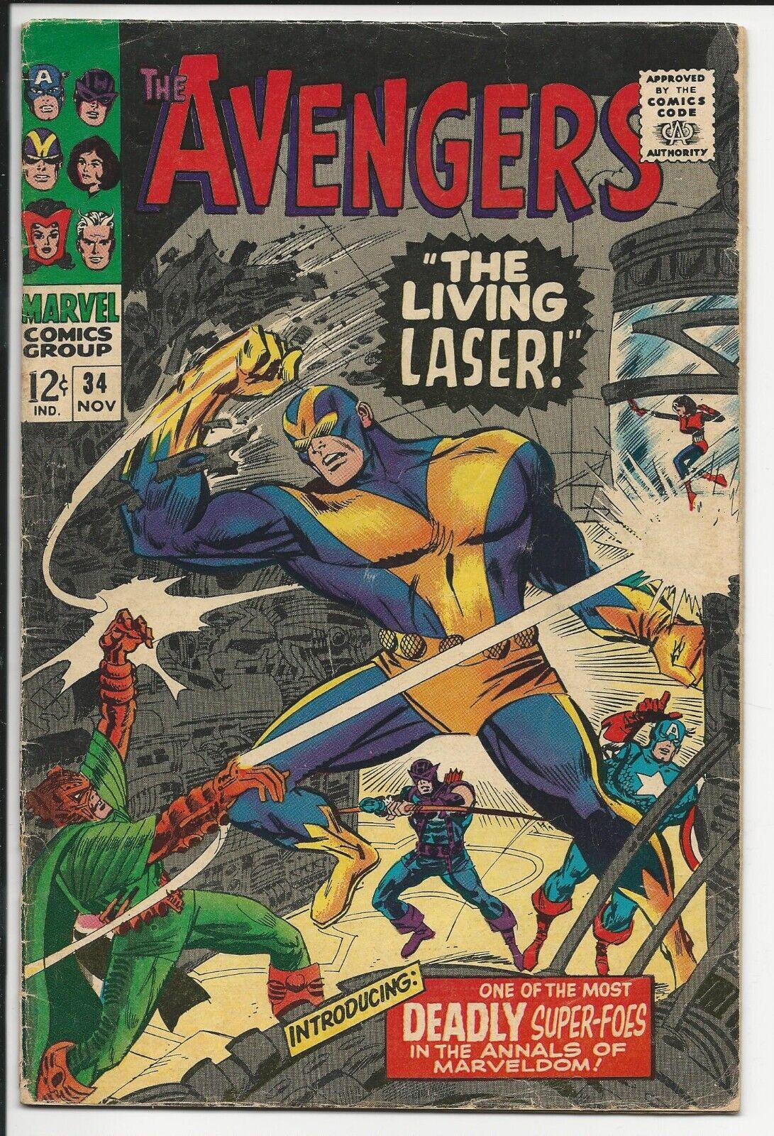 Avengers #34 VG 4.0 Off-White Pages (1963 1st Series) 1st appear. Living Laser.