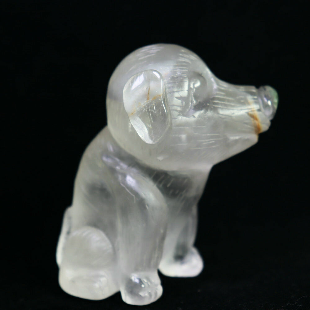 161g Natural Beautiful Clear Quartz Crystal Carved Dog Specimen Cute