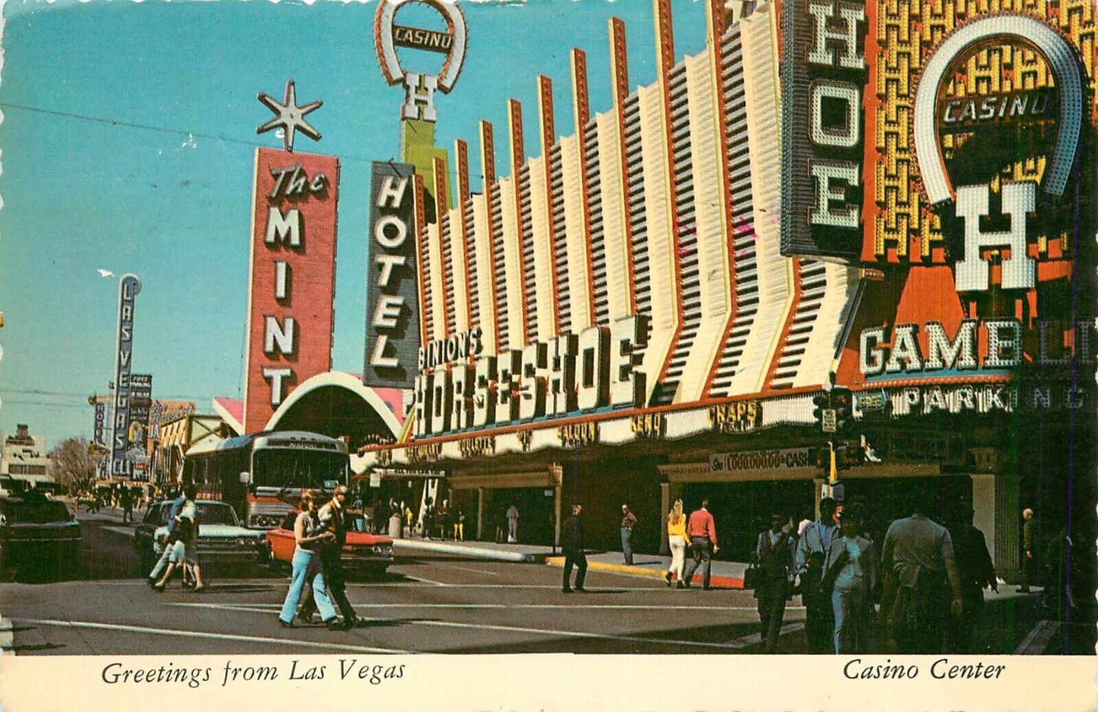 Fremont St Binion\'s Horseshoe Hotel Casino LAS VEGAS Nevada Mint 1978 Postcard