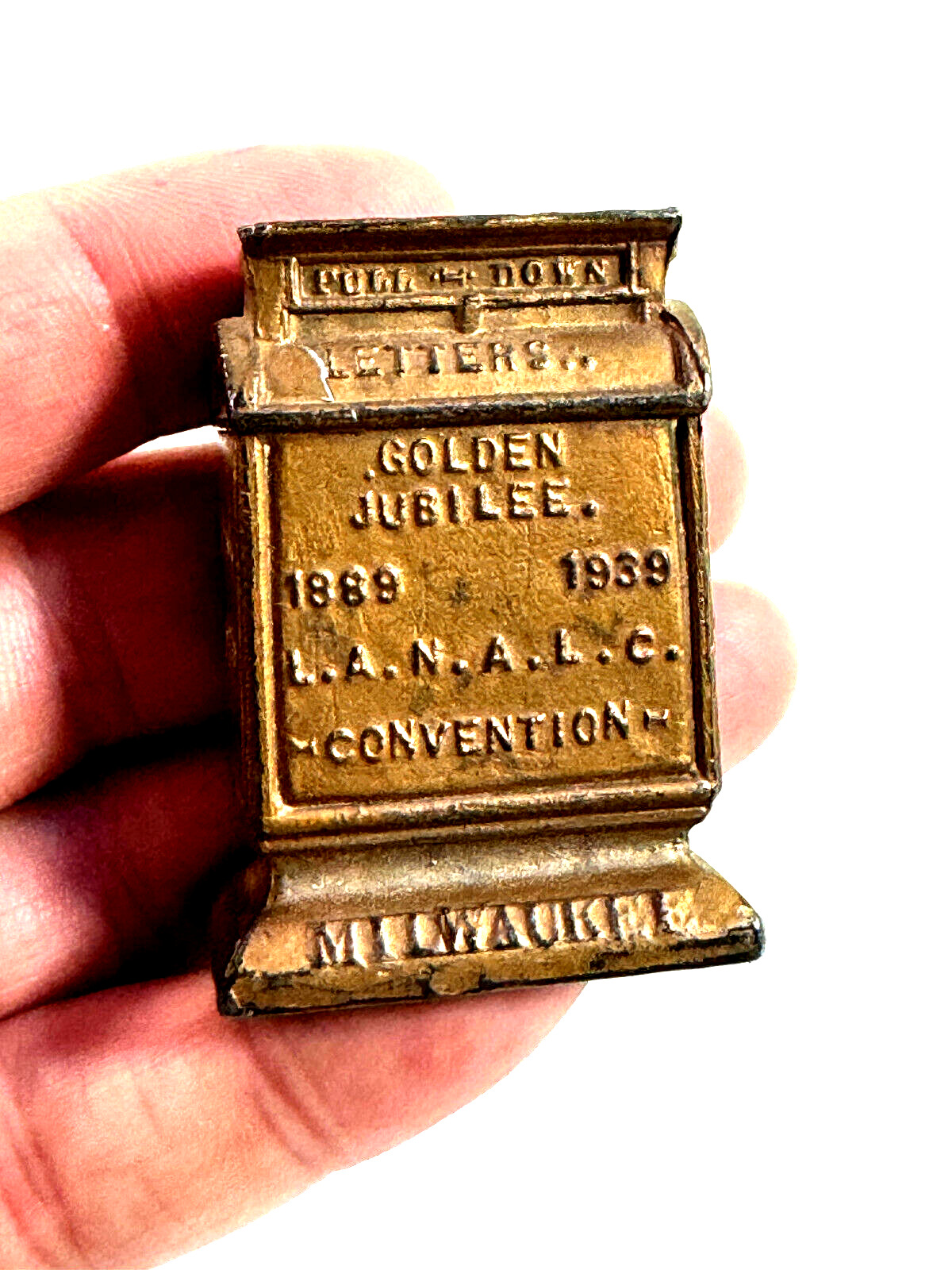 Antique 1939 LANALC Convention Milwaukee WI Mail Carriers USPS paperweight