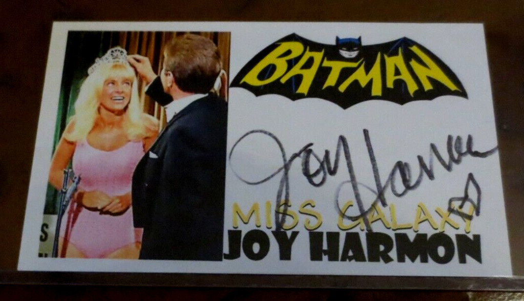 Joy Harmon actress signed autographed 3x5 index sexy blonde bombshell Batman TV