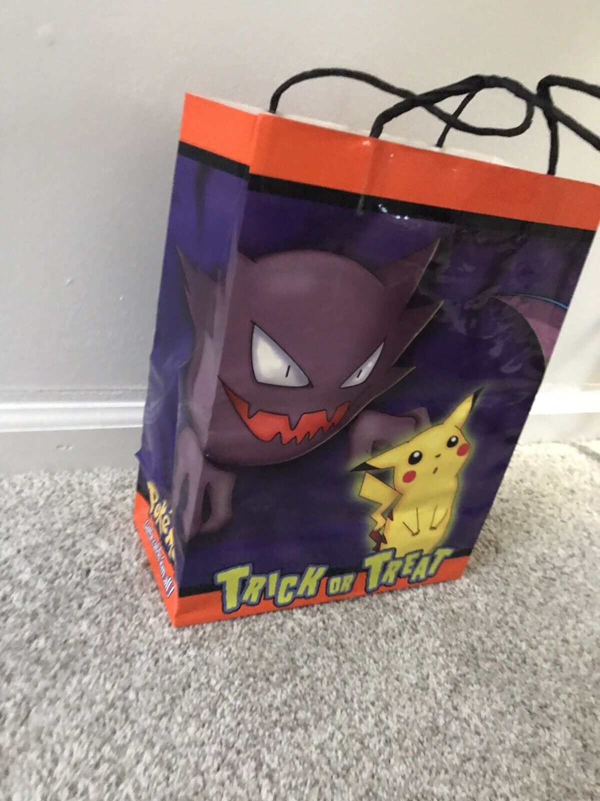 Vintage Pokémon Halloween trick or treat Nintendo Gift Bag Pikachu Haunter Zubat