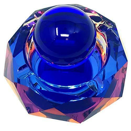 Crystal Ashtray Cigarette Ash Tray – Blue Ashtray with Stress Relief Ball for Ou