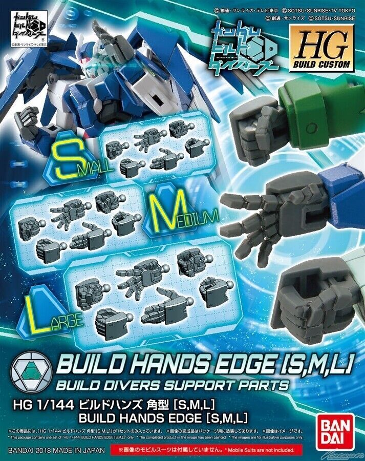 Bandai HGBC 1/144 #43 Build Hands (square) L	M	S \