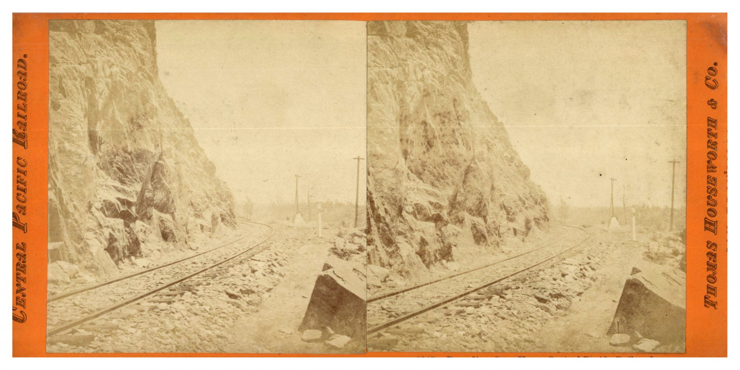 USA, Central Pacific Railroad, The Railroad circa 1880, Stereo Vintage Print s