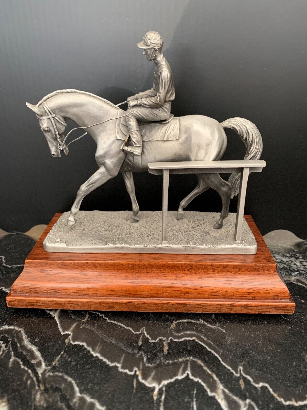 Vintage Hudson Limited Edition Fine Pewter Statue Paddock By Albert Petitto