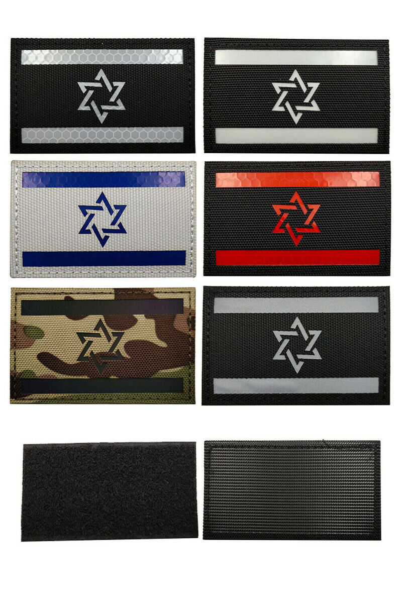 6Pcs Reflective IR Israeli Israel Flag IFF Tactical Hook&Loop Patch Badge CP