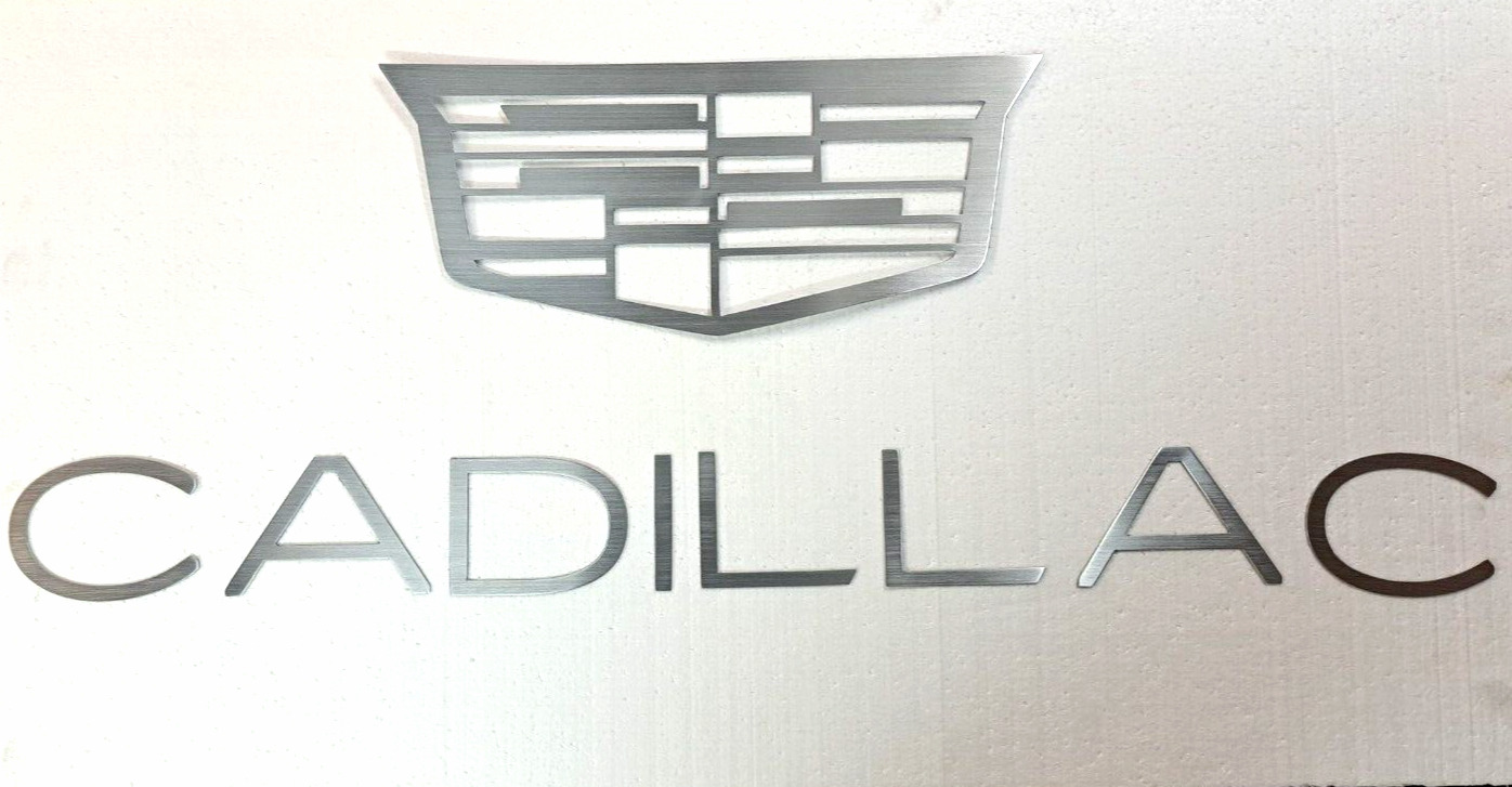Cadillac Garage Sign, Beautiful Brushed Aluminum,5 Feet Wide