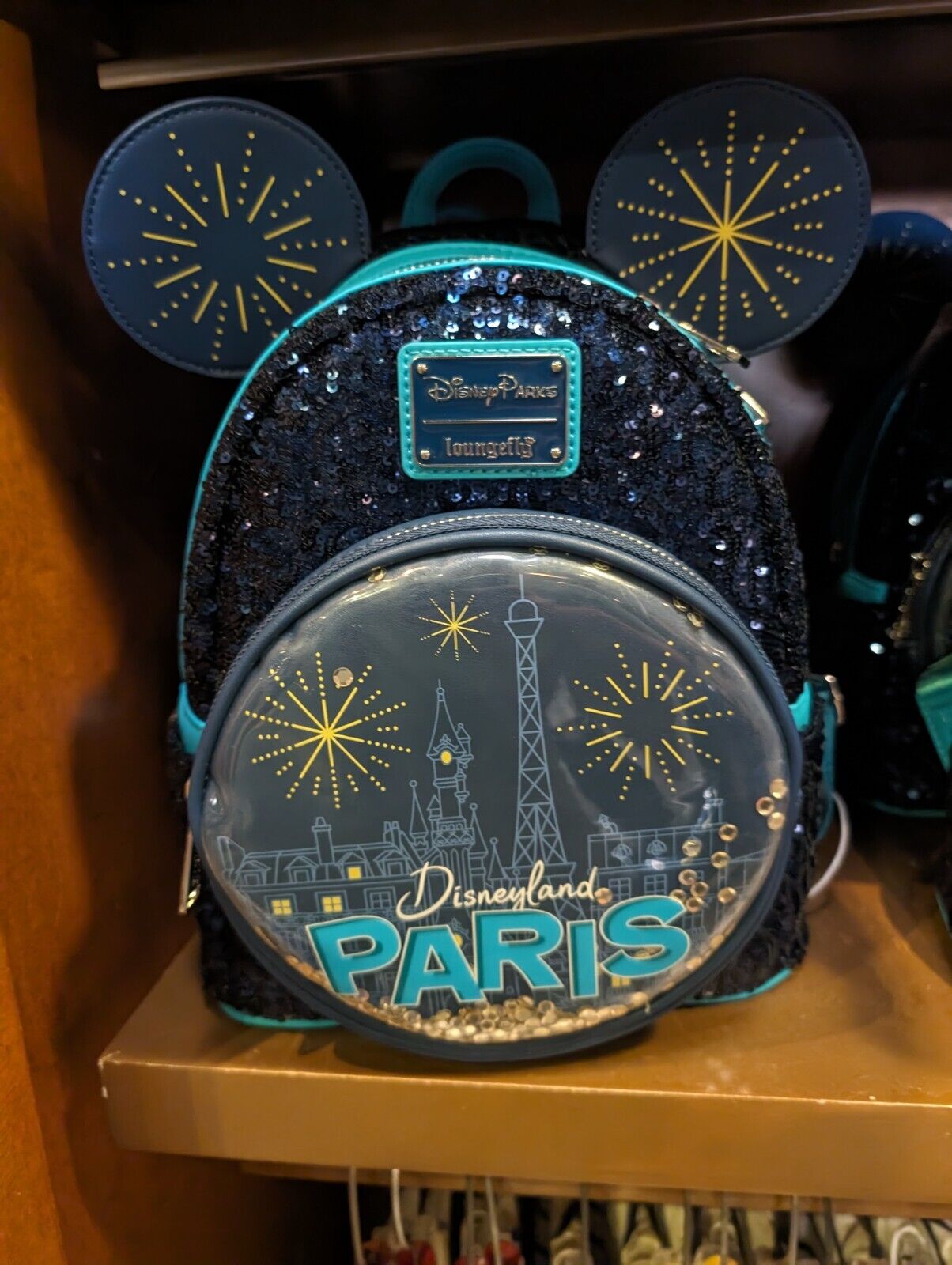 Disneyland Paris DLP Mickey Mouse Ears Sequin Loungefly Mini Backpack