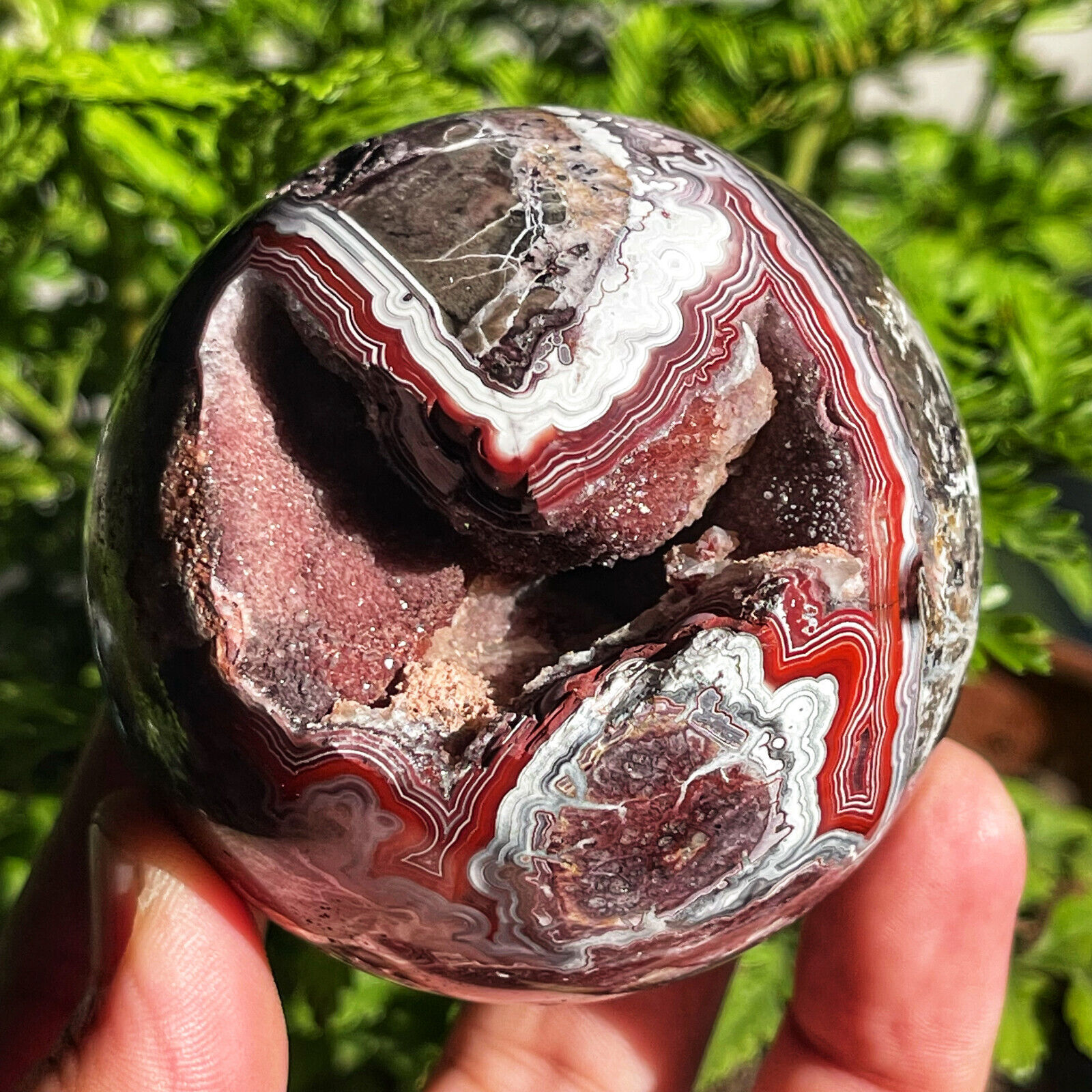 TOP 450G Natural Mexican agate  Sphere ball crystal  Healing A500
