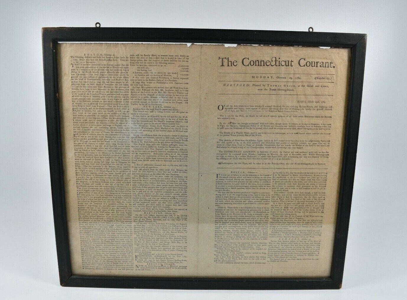 Original 1864 Centennial Issue of The Connecticut Courant Oct. 29, 1764 Issue 00