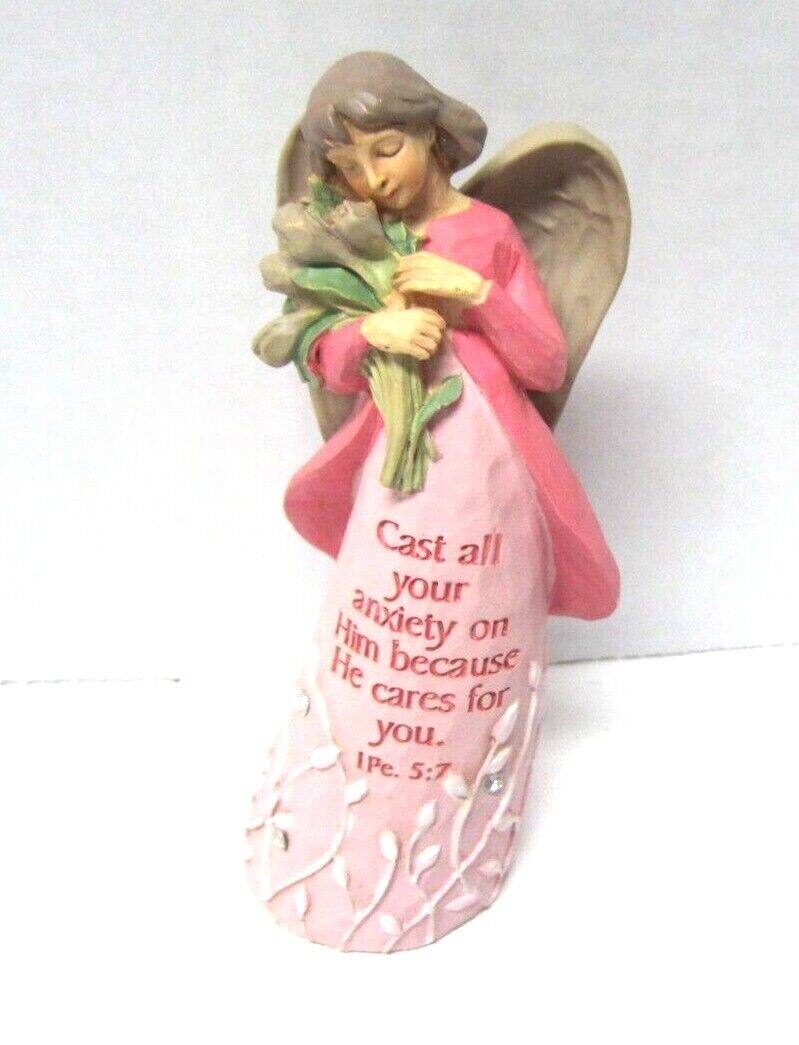 Angel Figurine Religious Bible Verse Cast All Your Anxiety on Him