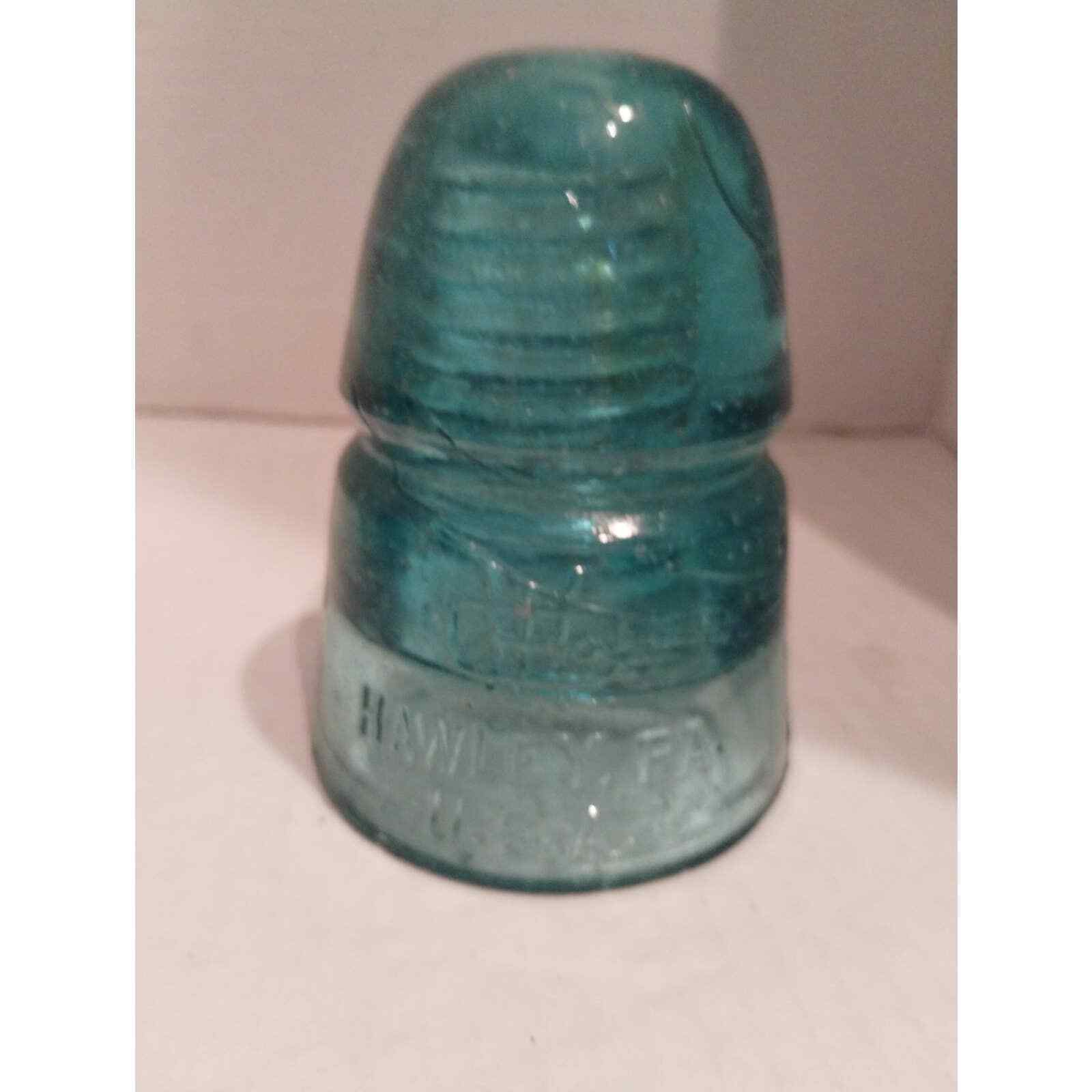 CD 145 Aqua HAWLEY PA Antique Glass Telegraph Insulator HiCo