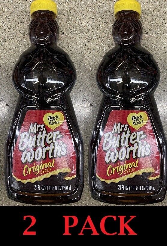 2x Mrs Butterworth\'s ORIGINAL Syrup Pancake Topping 24Oz Thick N Rich NEW 2 PACK